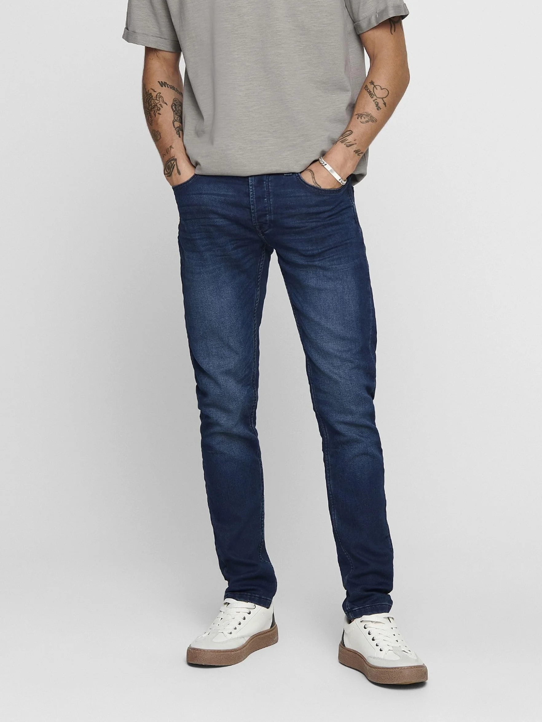 ONLY & SONS Onsloom Dark Blue Sweat Pk 3631 Noos Jeansy slim Mężczyźni