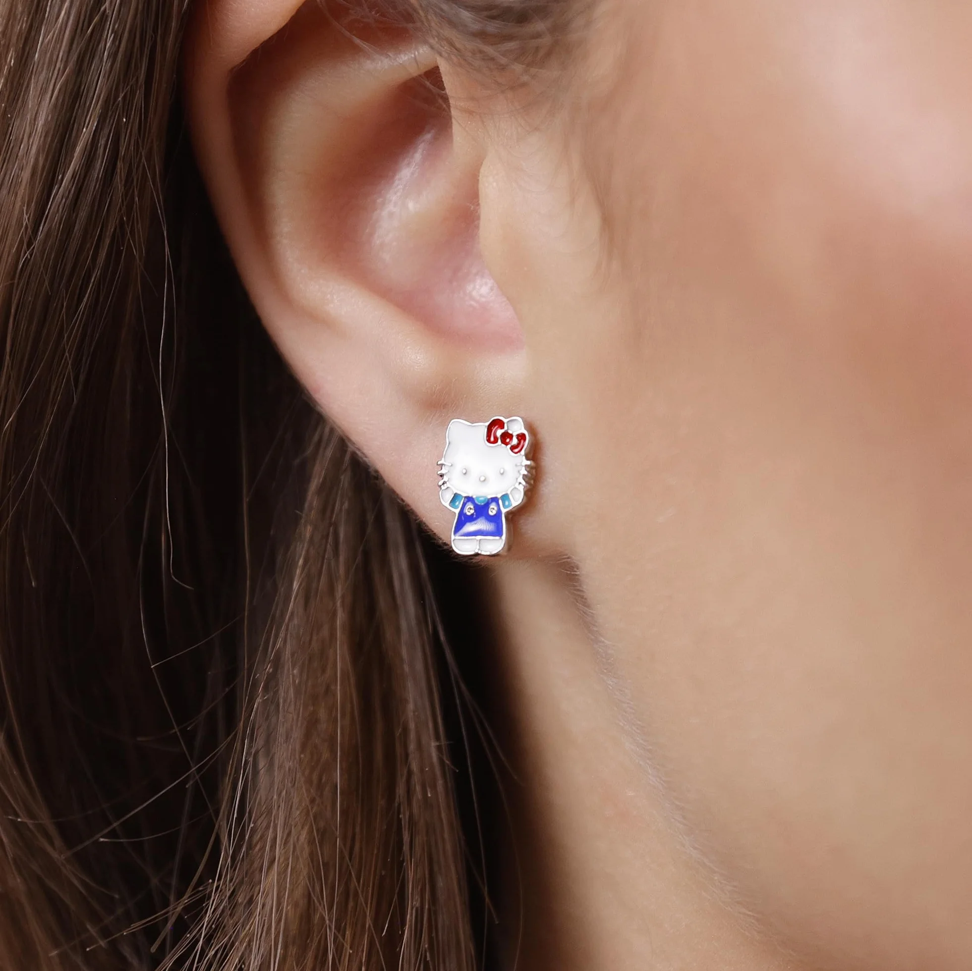 Hello Kitty Girls Mieszaj i dopasowuj różne kolczyki na sztyfcie, Jeden rozmiar, Metal, Bez kamieni szlachetnych