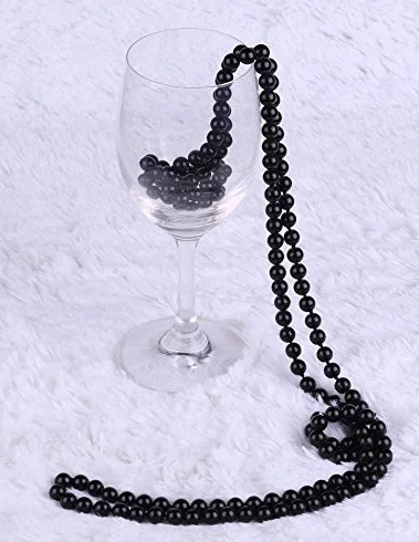 BABEYOND Gatsby długi węzeł perłowy naszyjnik lata 20. Flapper imitacja pereł naszyjnik, 150 cm x 1 + 124.5 cm x 2