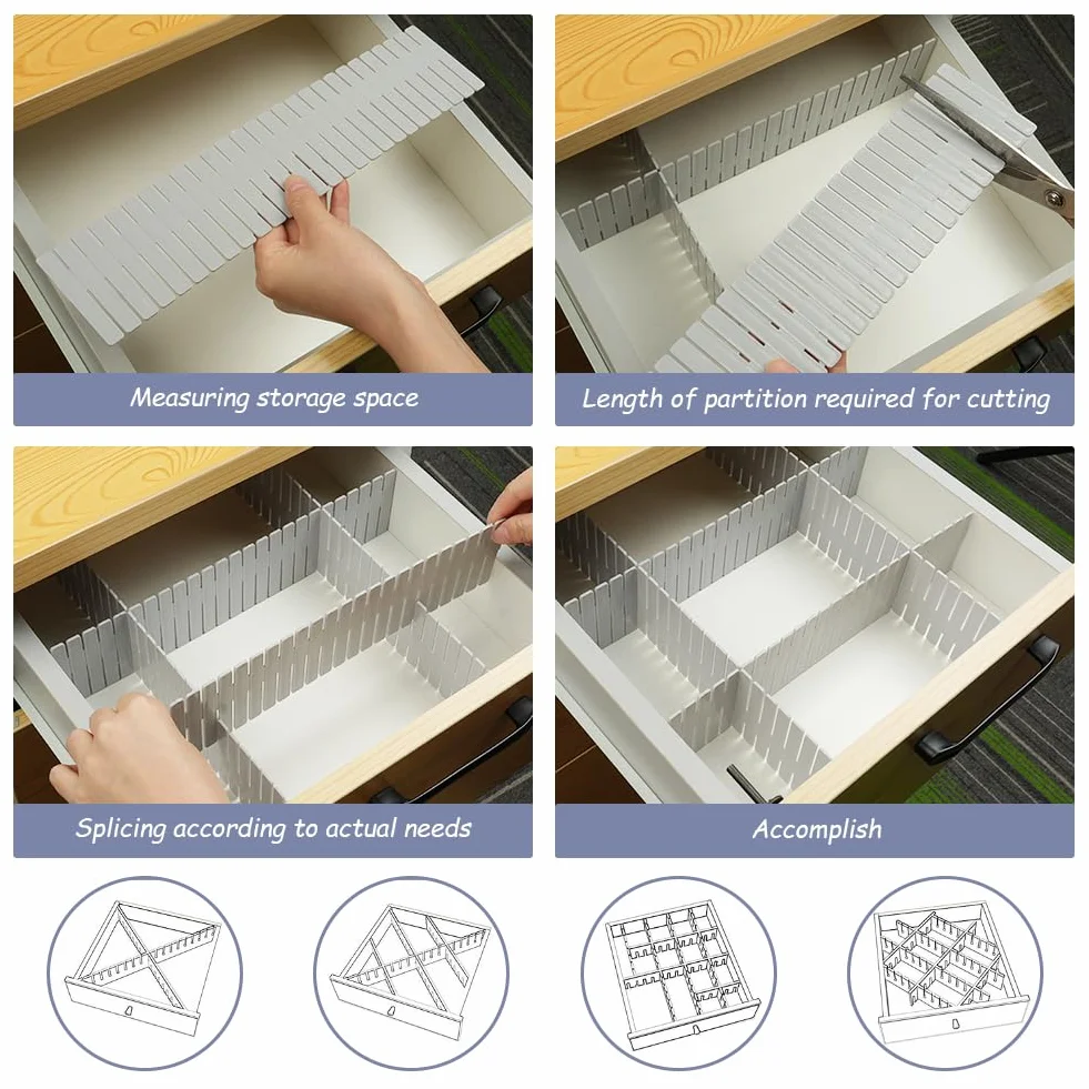 HOTUT Organizer do szuflad 16 szt plastikowy system separacji