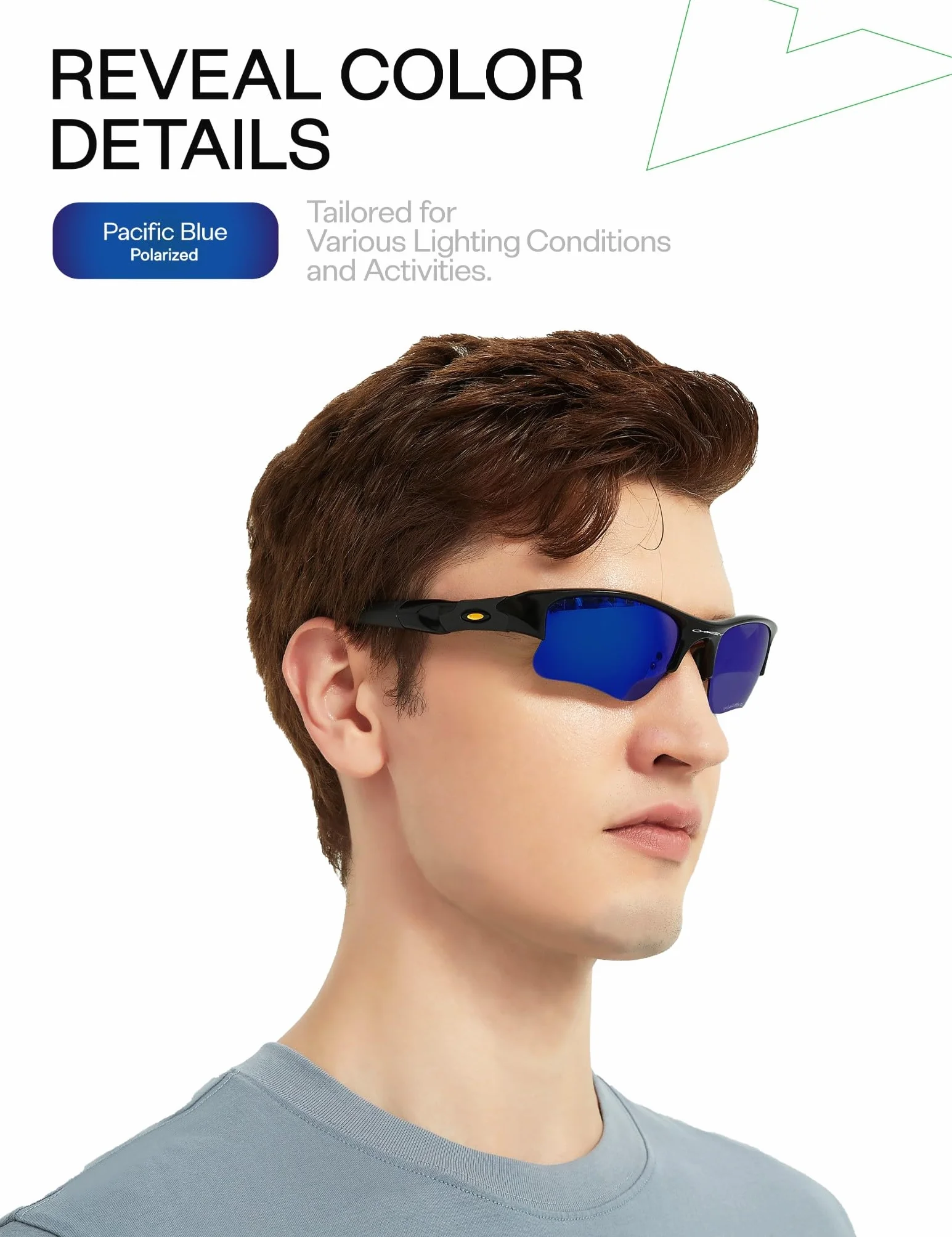 Mryok Zamienne soczewki do Oakley Ten X OO9128 - Opcje, Polaryzacyjne - niebieski (Pacific Blue), Rozmiar uniwersalny