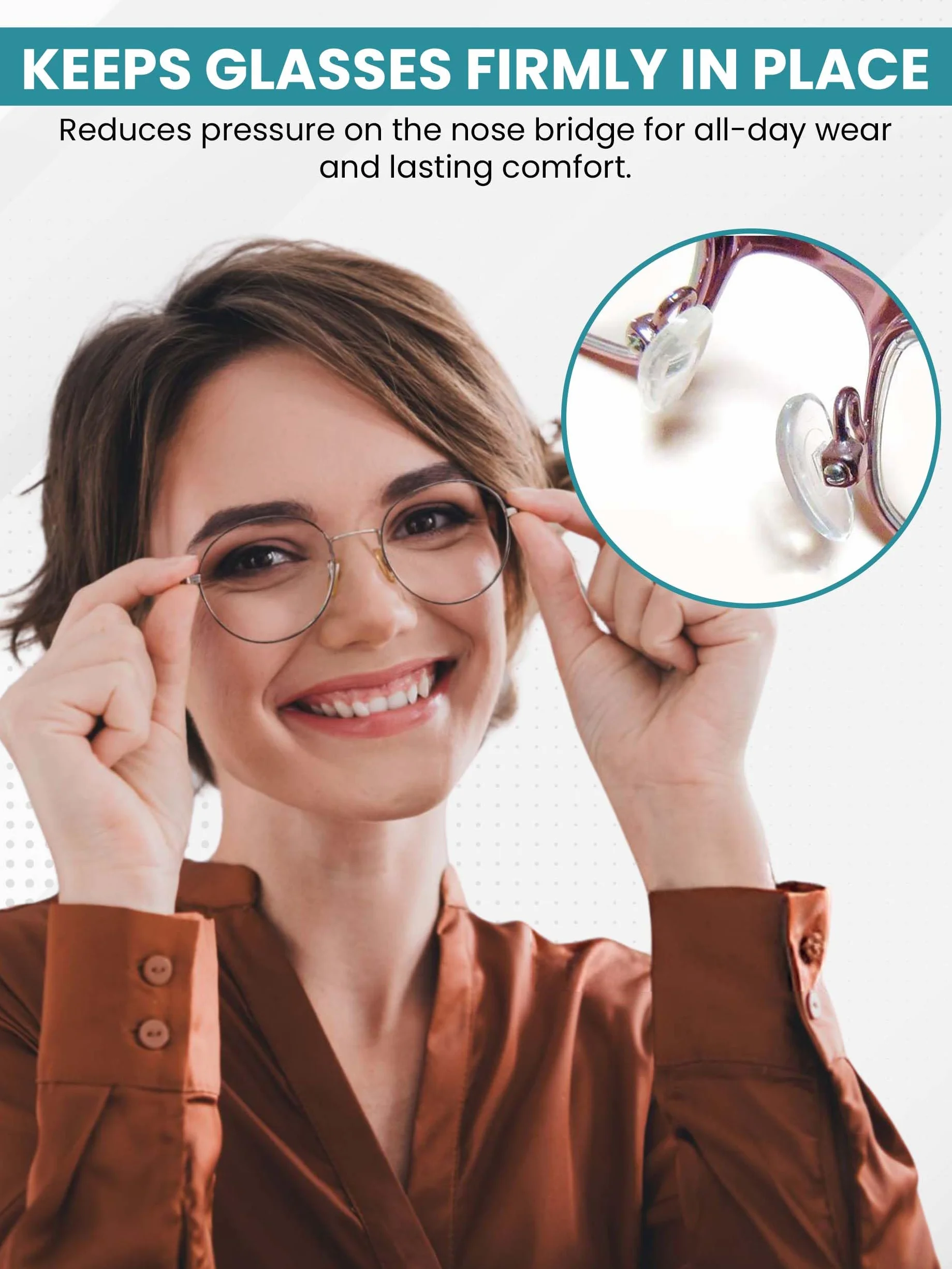 SPORTS WORLD VISION Gafas Plaquetas Almohadillas nasales Air Active de silicona suave 17mm Protectores de gafas con rosca 1 par