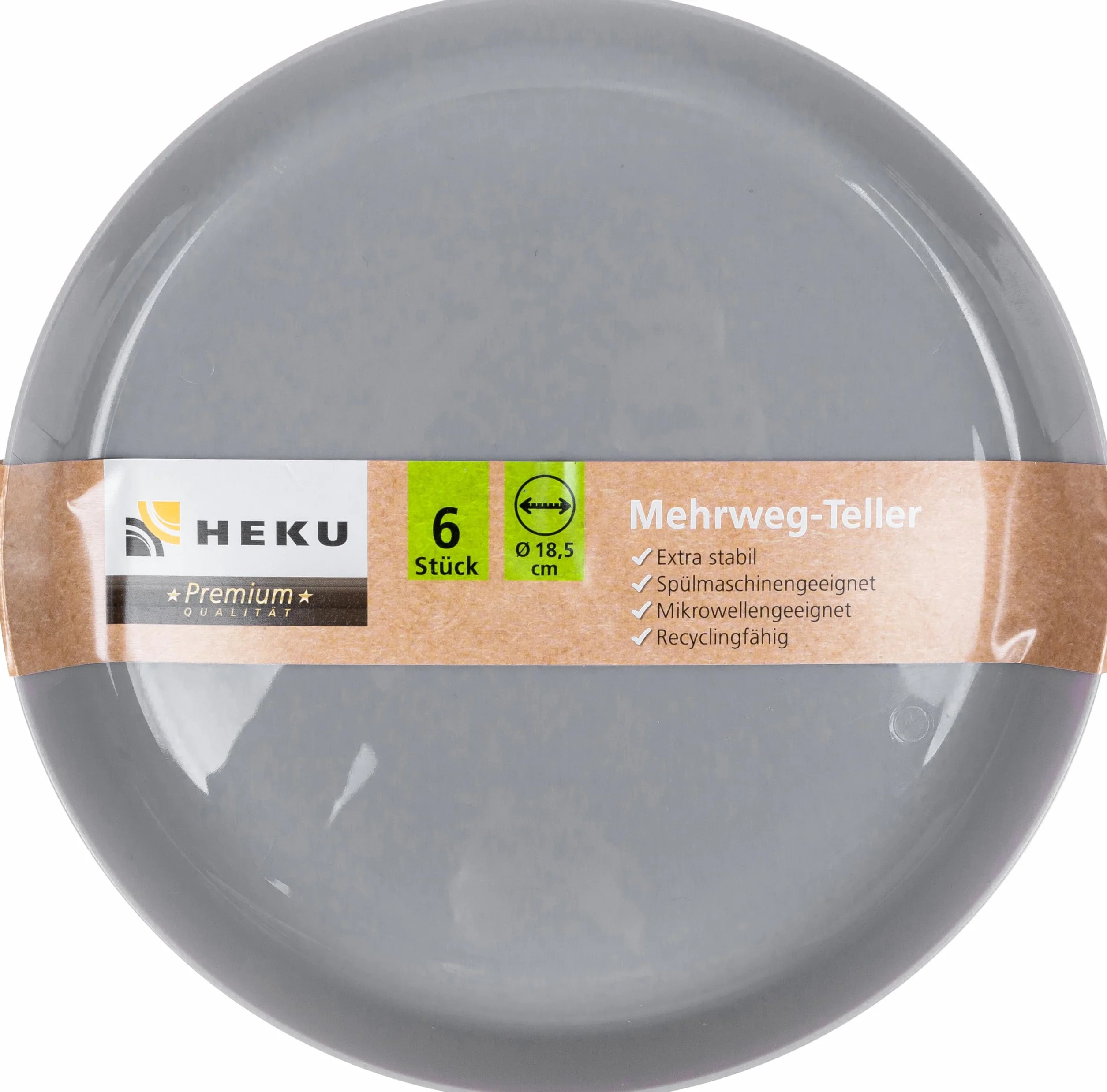 HEKU Talerze wielokrotnego użytku zestaw 6 sztuk pastelowe średnica 18,5 cm PP