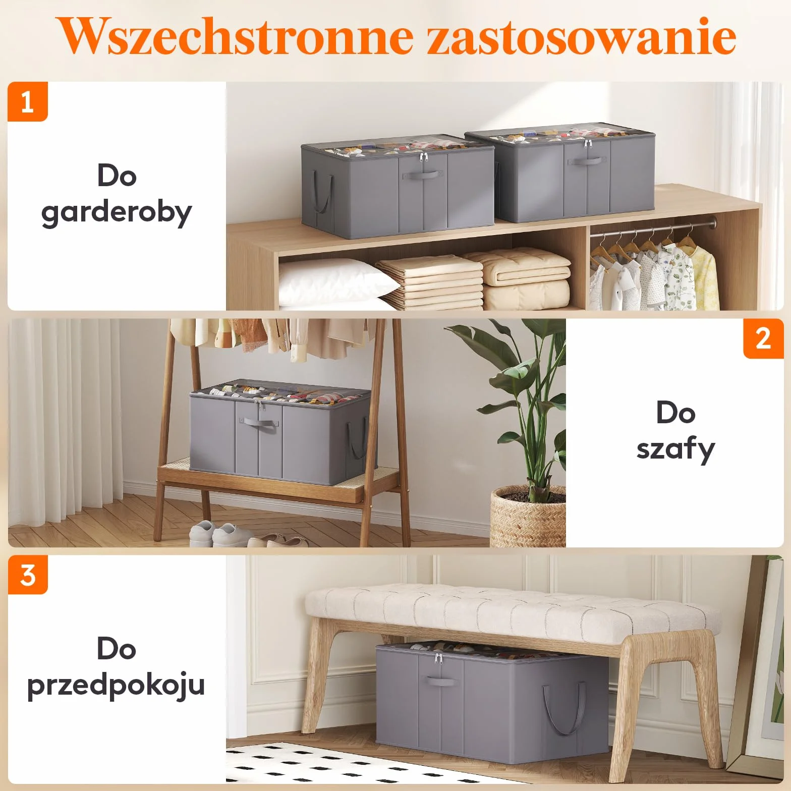 Lifewit Duży organizer na buty składane pudełko przezroczystą pokrywą wzmocnionymi uchwytami szary