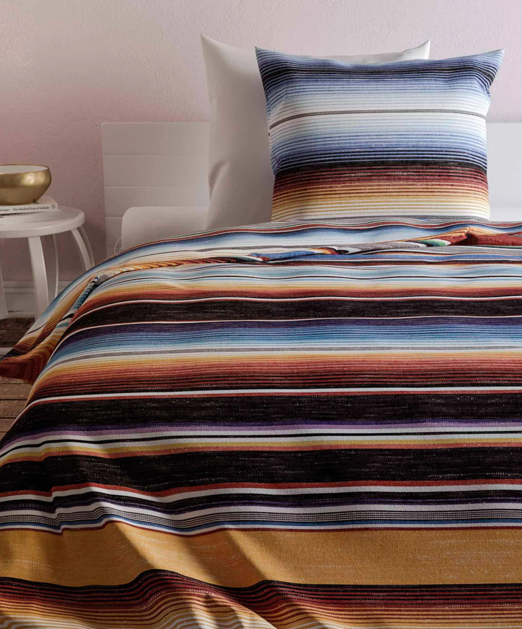 Heckett Lane Poszewka na kołdrę Serape, 100% bawełniana flanela, wielobarwna, 135 x 200 cm, 1,0 sztuk