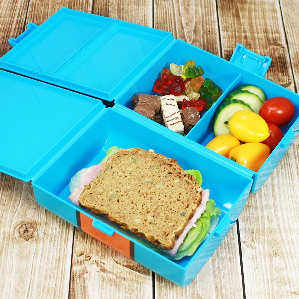 COM-FOUR® Lunchbox vintage z 3 przegrodami 17x13x10 cm