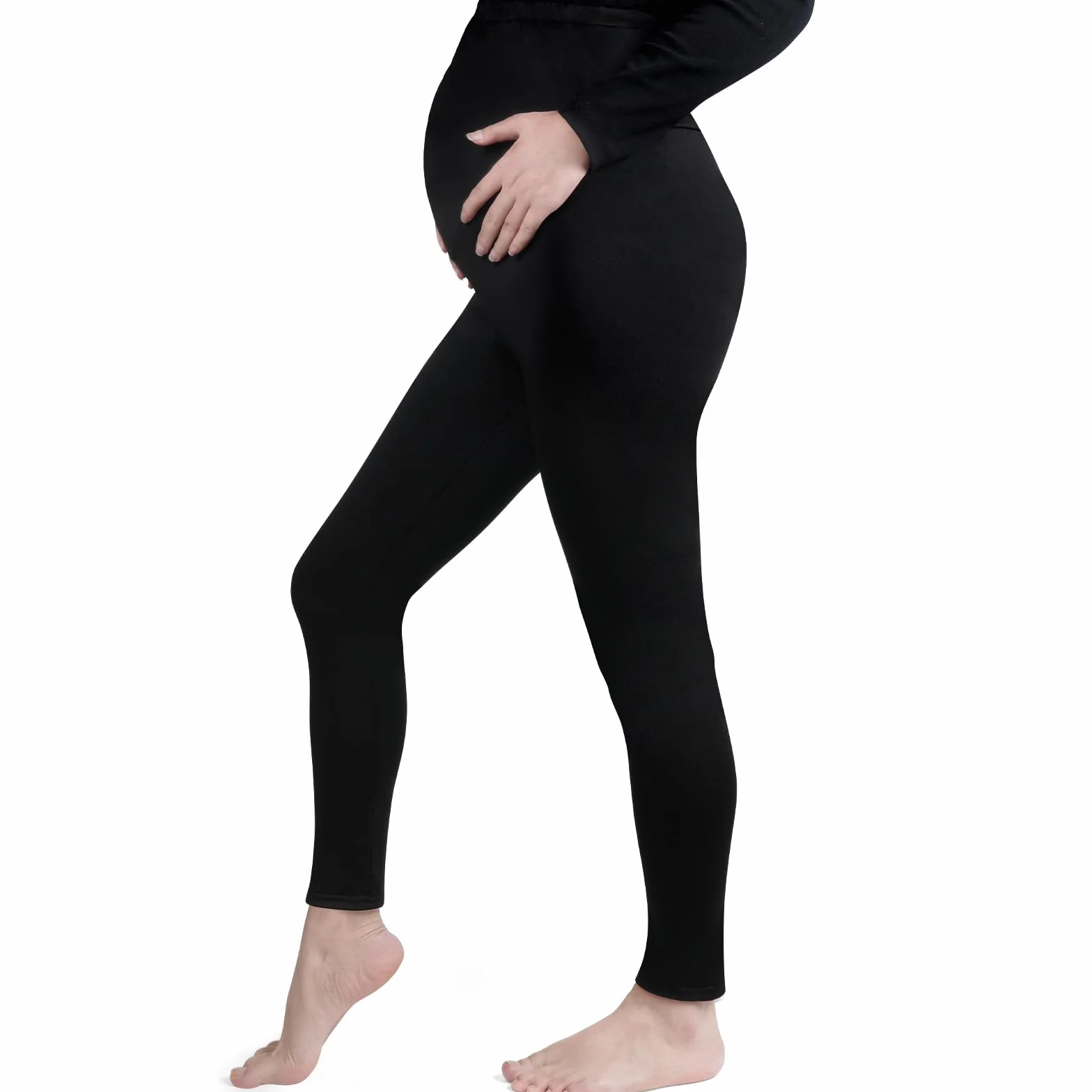 Aomig Damskie legginsy ciążowe, rozciągliwe regulowane spodnie ciążowe, wysoki stan miękkie wsparcie brzucha legginsy ciążowe, elastyczna talia pełna długość przycięte spodnie kobiety w ciąży piżama