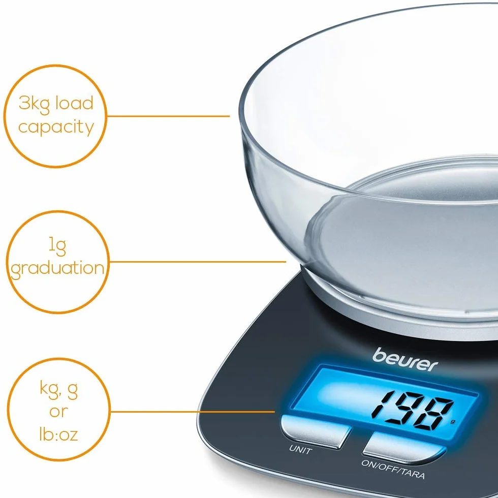 Beurer KS 25 waga kuchenna cyfrowa 1,2 l 3 kg 220 x 150 x 50 mm