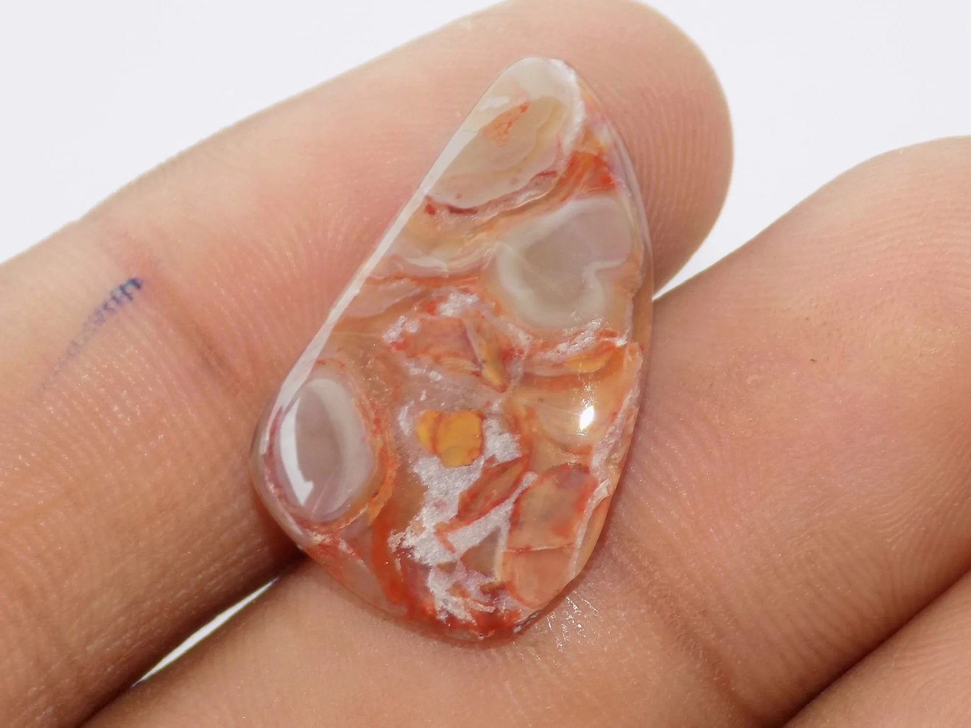 Szalony koronkowy agat kamień szlachetny, fantazyjny kształt 24 x 17 x 4 mm, 11 ct designerski koronkowy agat graficzny kamień SC-3239, 24x17x4mm, kamień szlachetny, szalony agat koronka