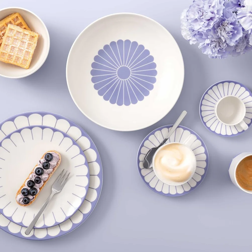Villeroy & Boch Fleur bleu spodek do filiżanki espresso porcelana niebieski do zmywarki mikrofalówki