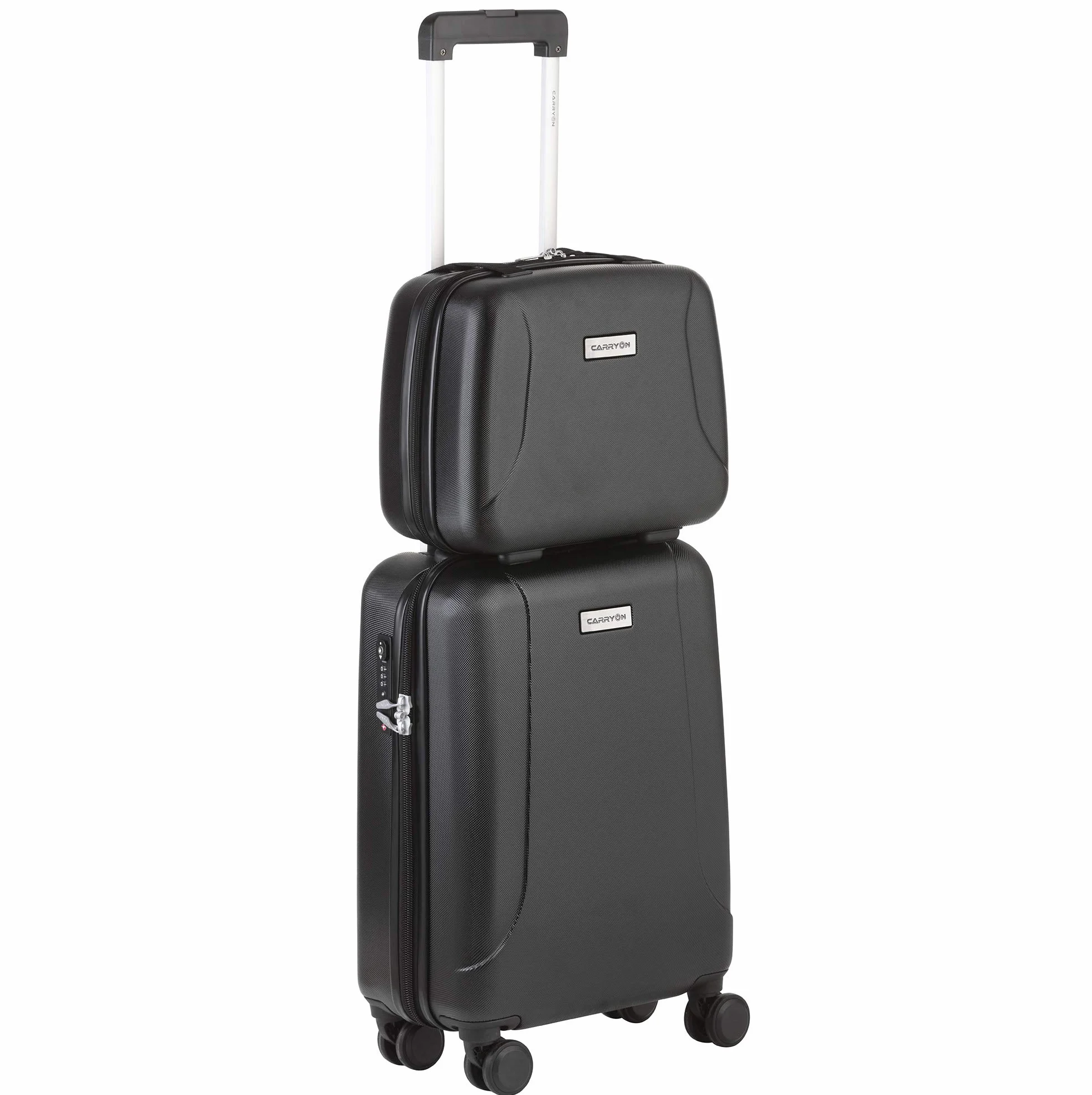 CarryOn Skyhopper kosmetyczka i Bagaż podręczny walizka 55 cm (Czarny, Walizka + kosmetyczka)