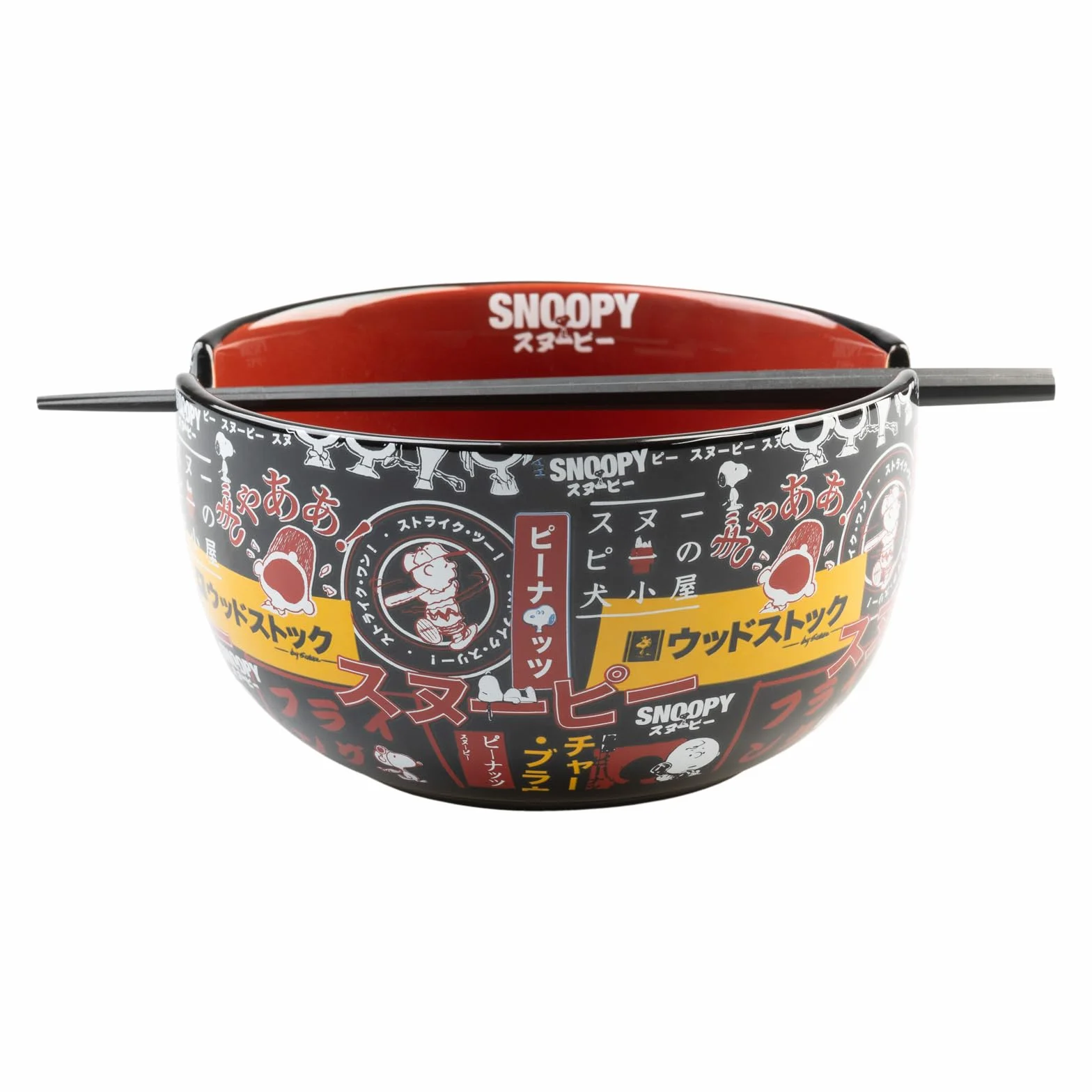 Grupo Erik Ramen Bowl Set With Chopsticks - Snoopy Gifts For Dog Lovers | 31.7 oz - 900 ml, 6.3 x 3.5 inches - 16 x 19 cm Noodle Bowl With Chopsticks
