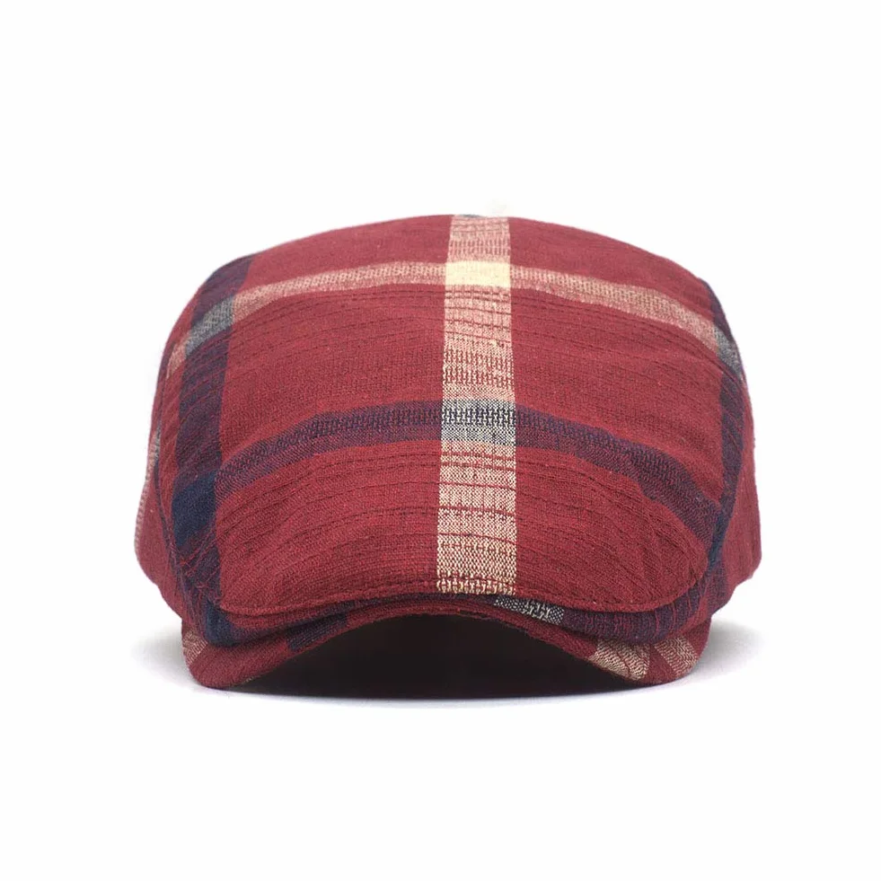 Męska Czapka Gatsby Newsboy Flat Cap Beret Wzór w kratę