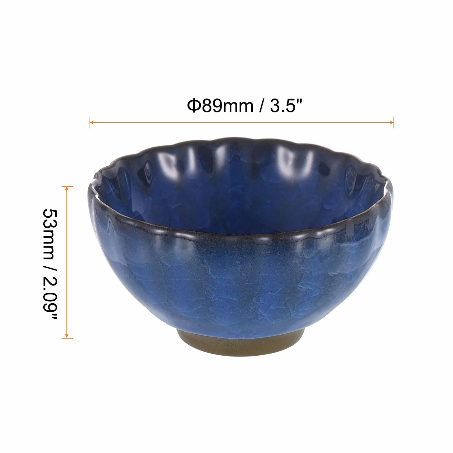 QUARKZMAN Japońska miska Matcha 4,23 uncji tradycyjny ceramiczny zestaw do herbaty Gong Fu Japoński kubek do herbaty bez uchwytu Porcelana duży do herbaty Matcha Kawa napoje, niebieski