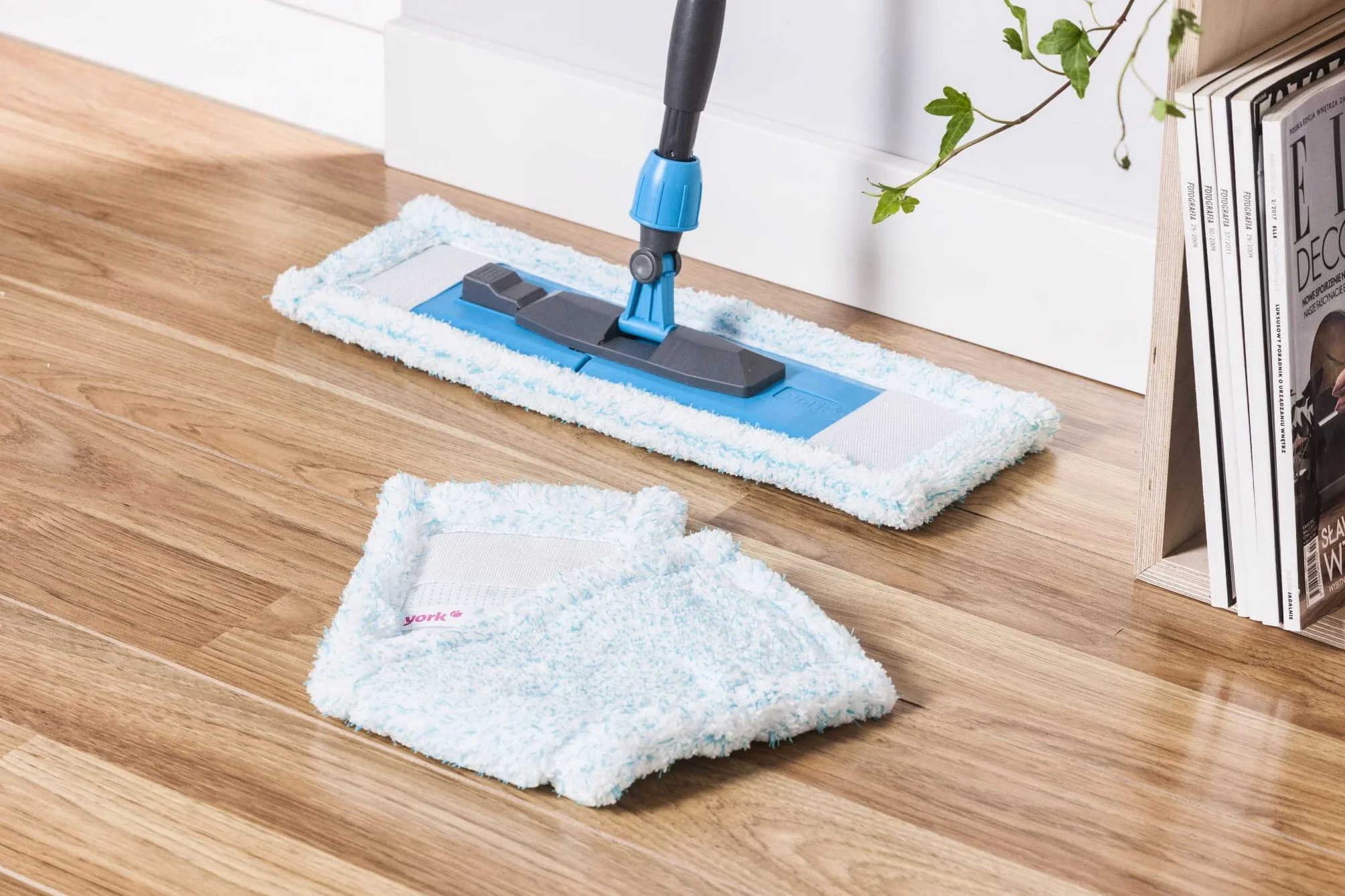 YORK Mop Płaski POWER COLLECT z Mikrofibry do Mycia Podłogi na Sucho i Mokro
