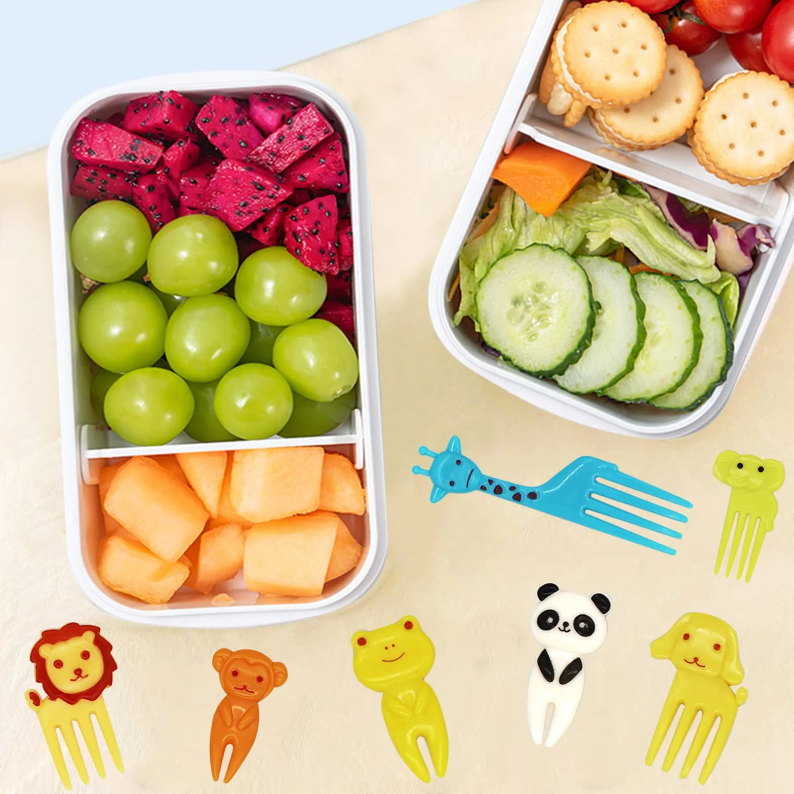 Mini Cartoon Bento widelce do owoców wykałaczki dla dzieci (20 sztuk)