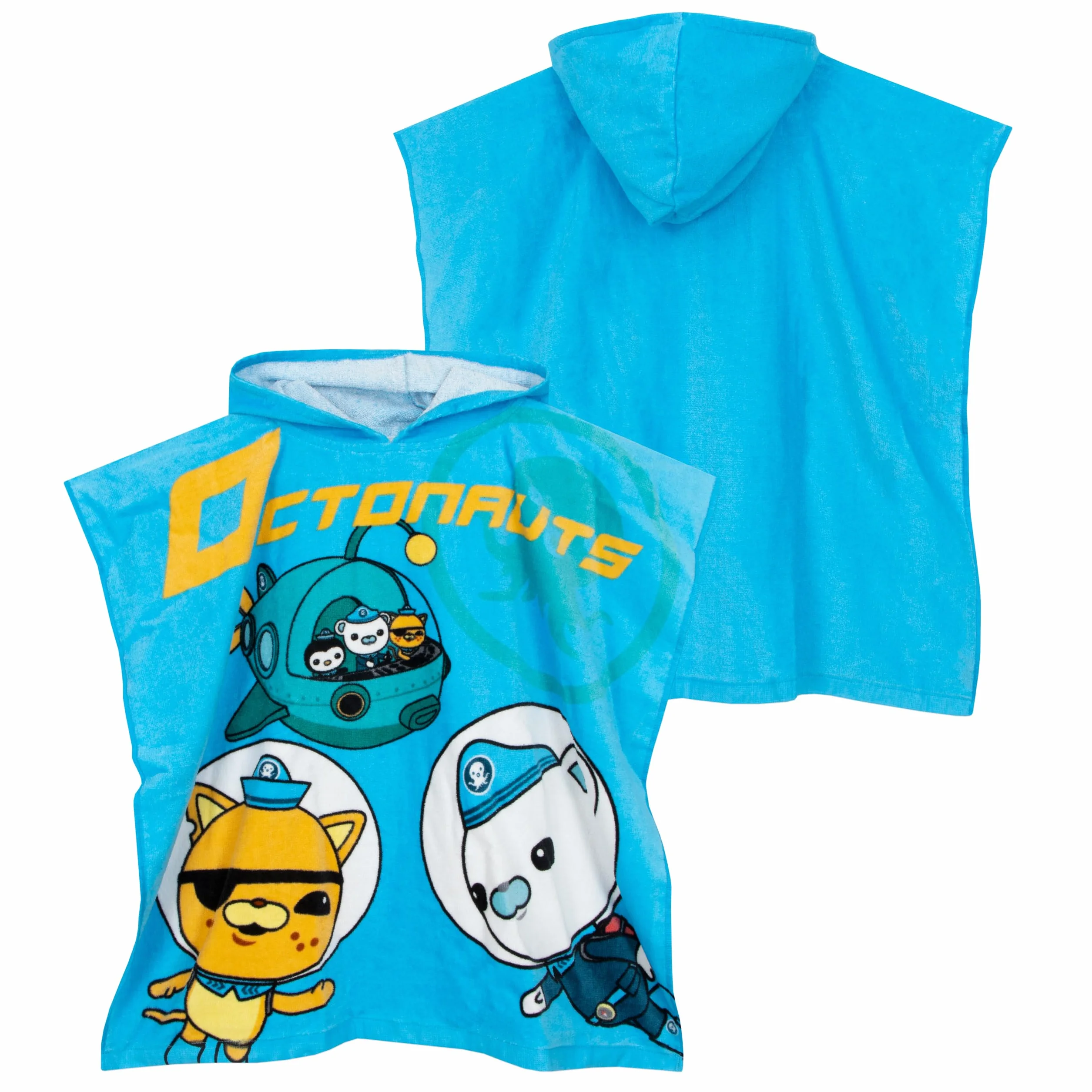 Octonauts Ręcznik z Kapturem Dziecięce Ponczo-Ręcznik Bawełniany Plażowy dla Chłopców Niebieski