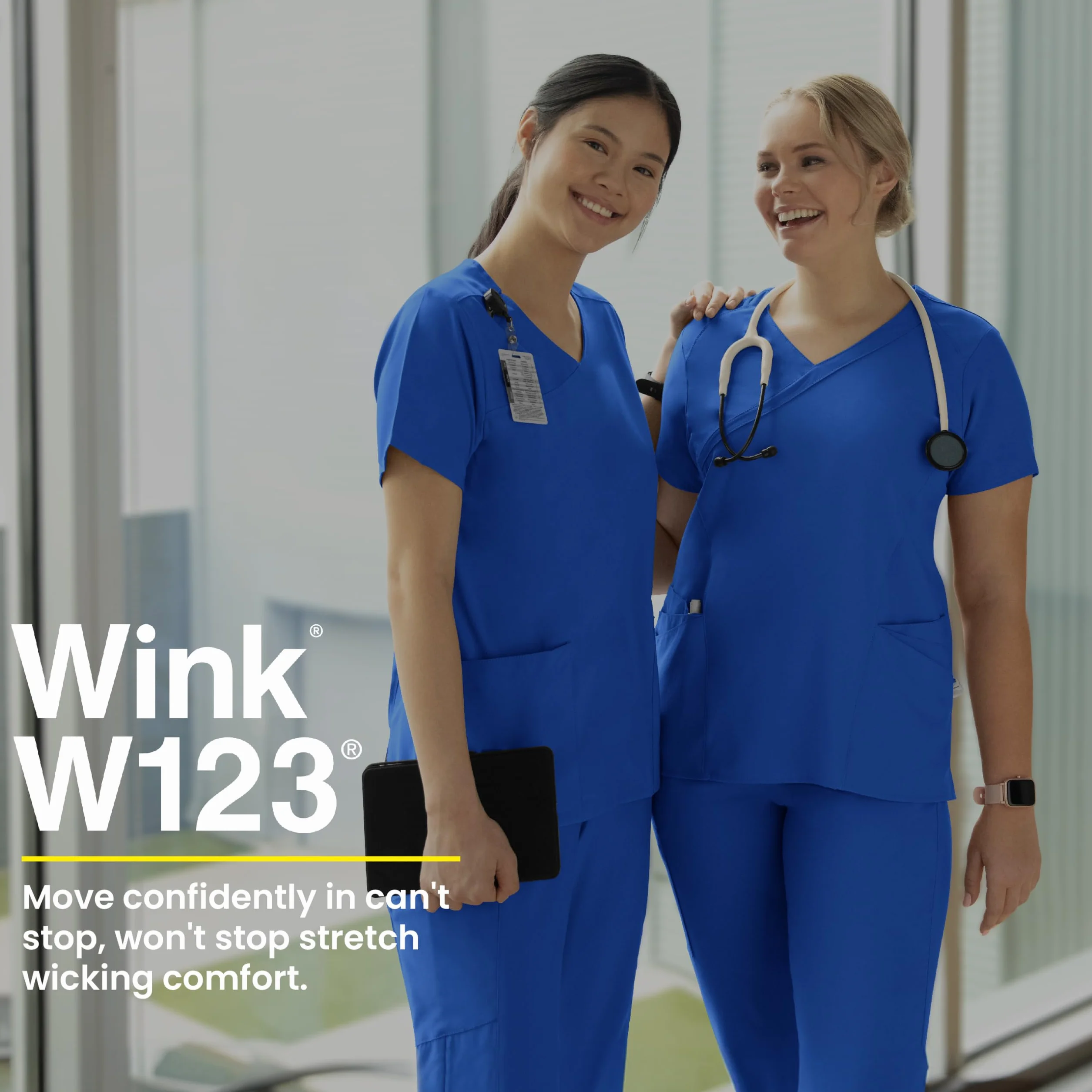 WonderWink 6455AGALAXL W123 damski top owijany, galaktyka niebieski, standardowy rozmiar XL
