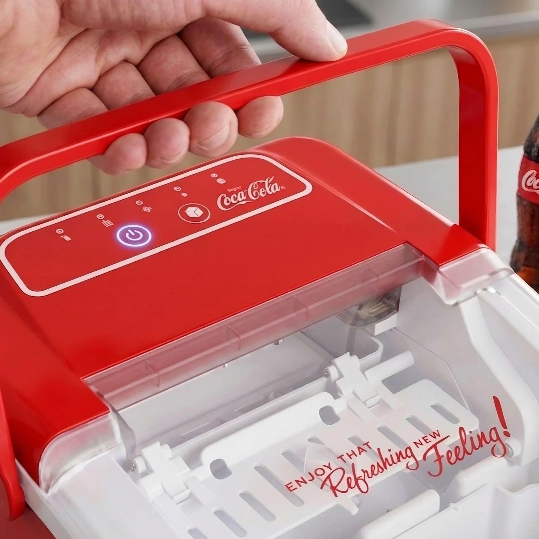 Salco Coca Cola Kostkarka do lodu 10 kg/24h 2 rozmiary kostek automatyczna funkcja ostrzegawcza retro czerwień