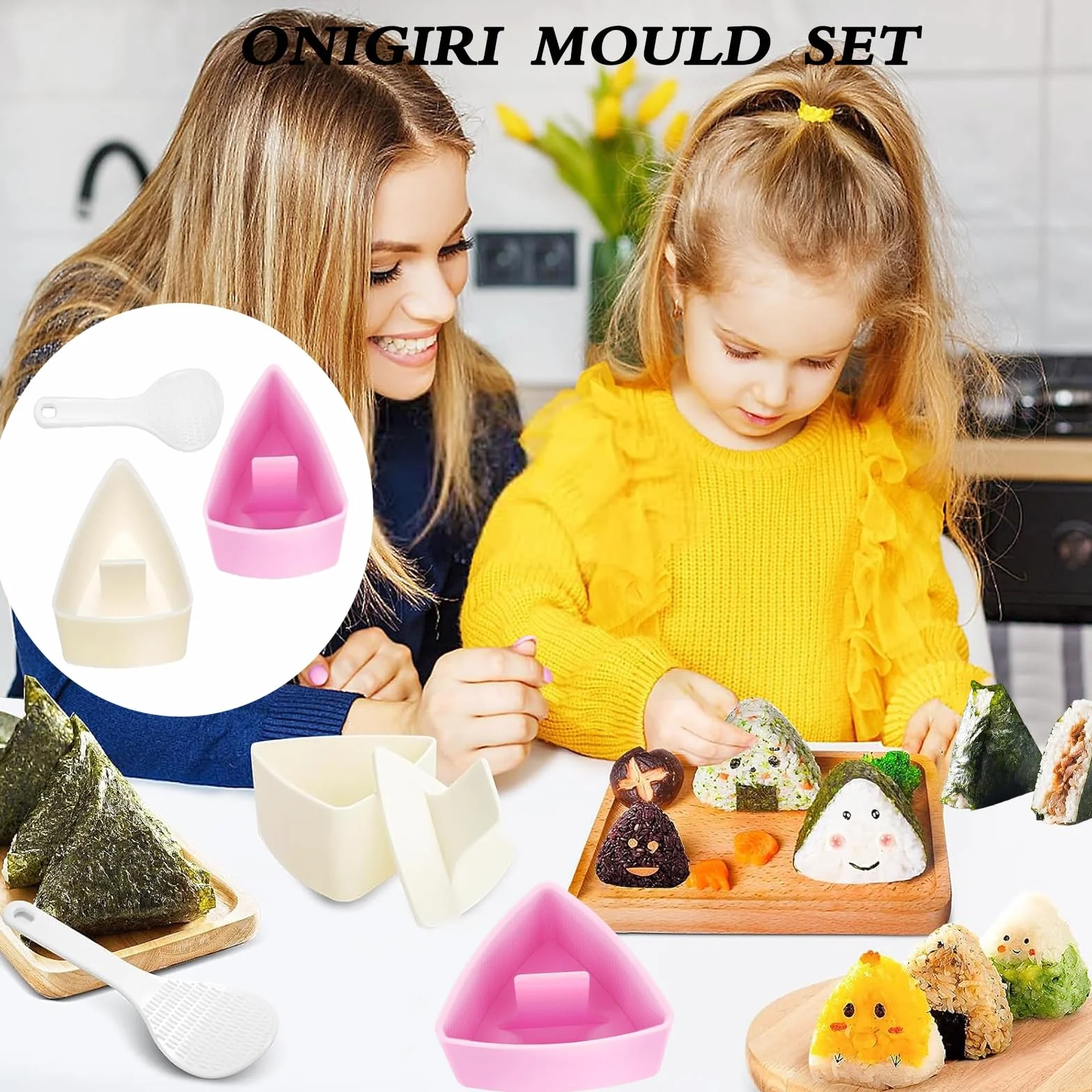 3-częściowy zestaw do robienia sushi Onigiri, łatwy do usunięcia