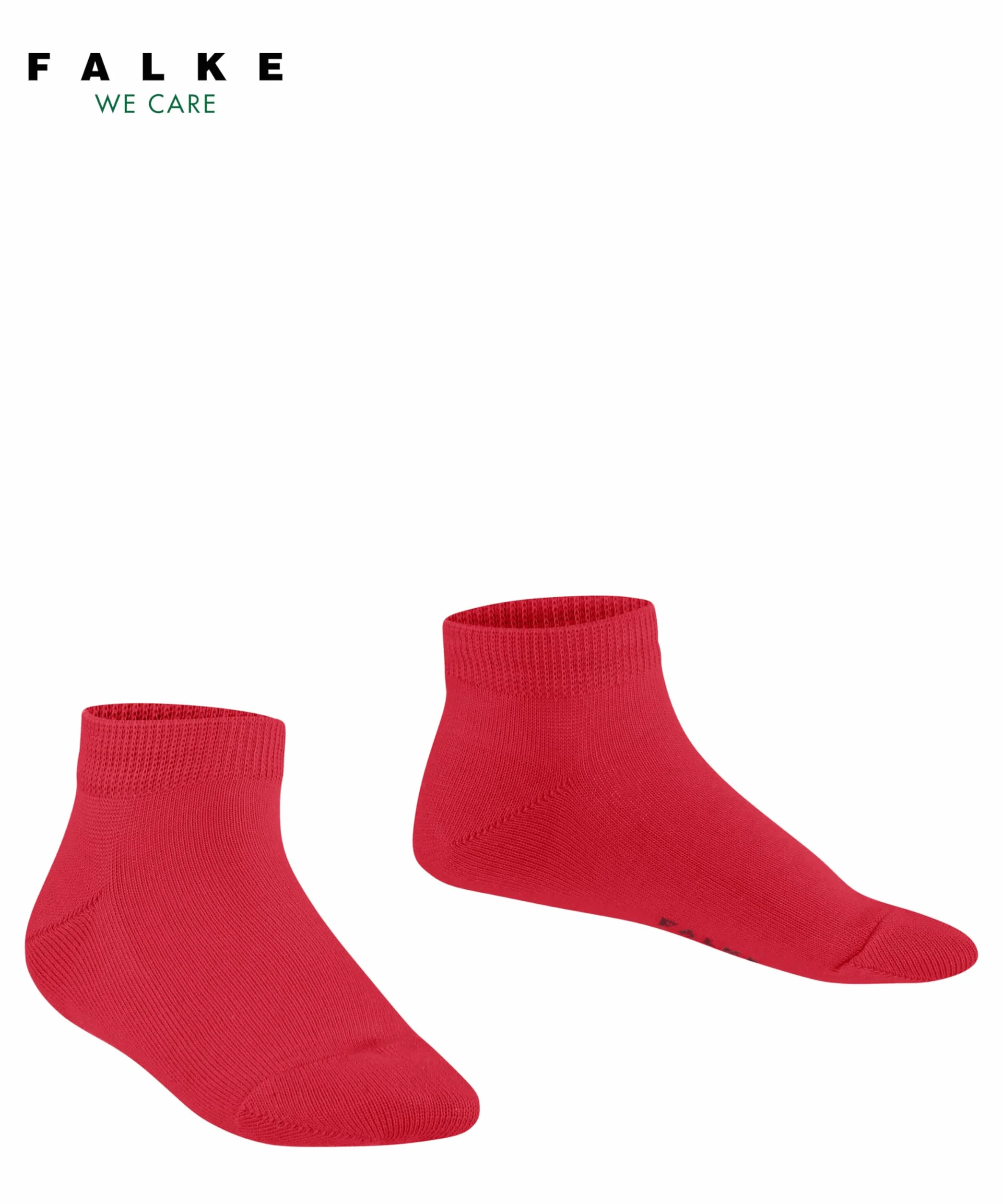FALKE Uniseks - dzieci Skarpety do trampek Family K Sn bawełna krótkie jednokolorowe 1 Para, Czerwony Lipstick 8000, 31-34