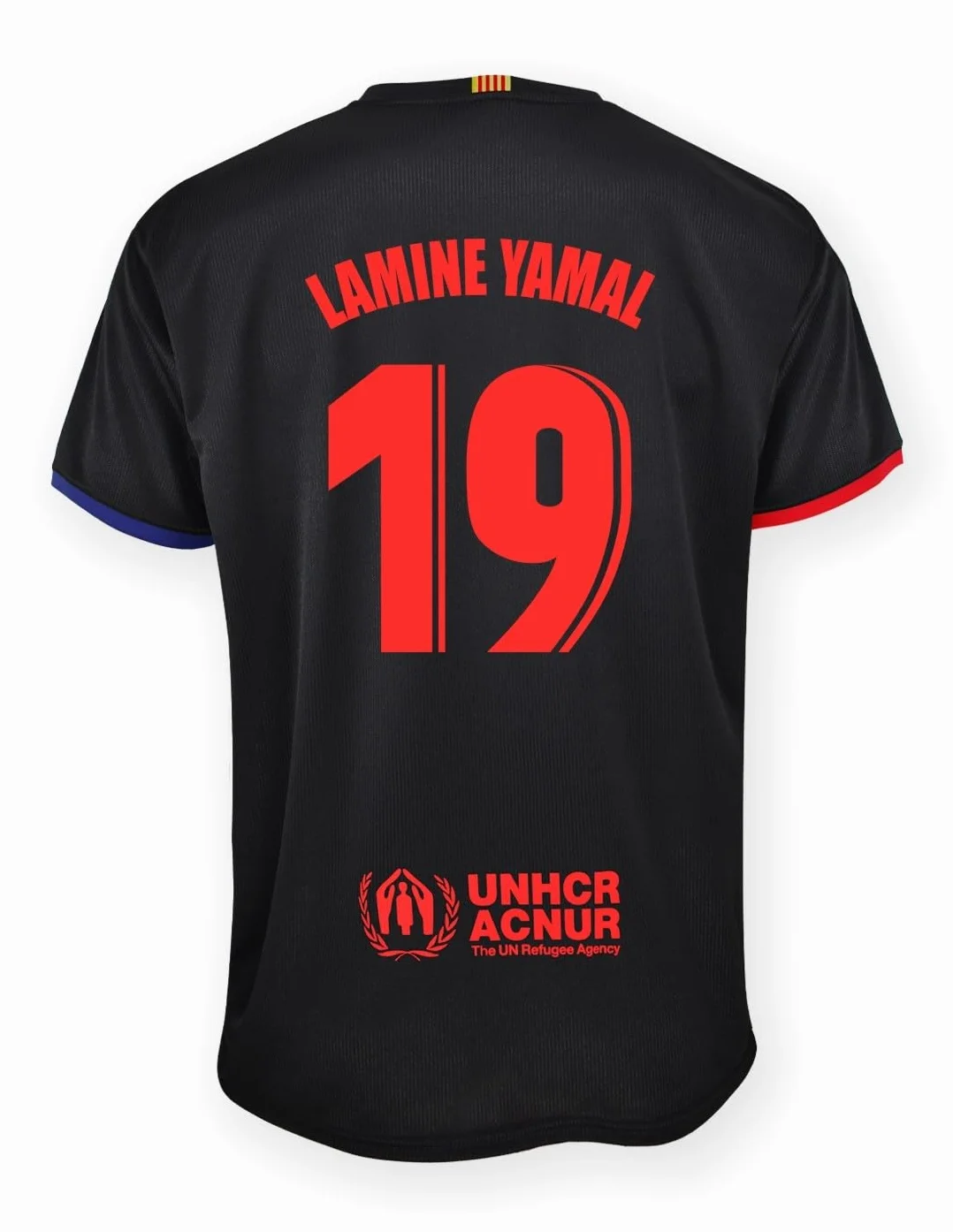 FC Barcelona Zestaw T-shirt i spodnie 2. EQ 2024/25 - Licencja Dorsal 19 LAMINE YAMAL chłopiec rozmiar 12 lat, Czarny (Black), 12 lat
