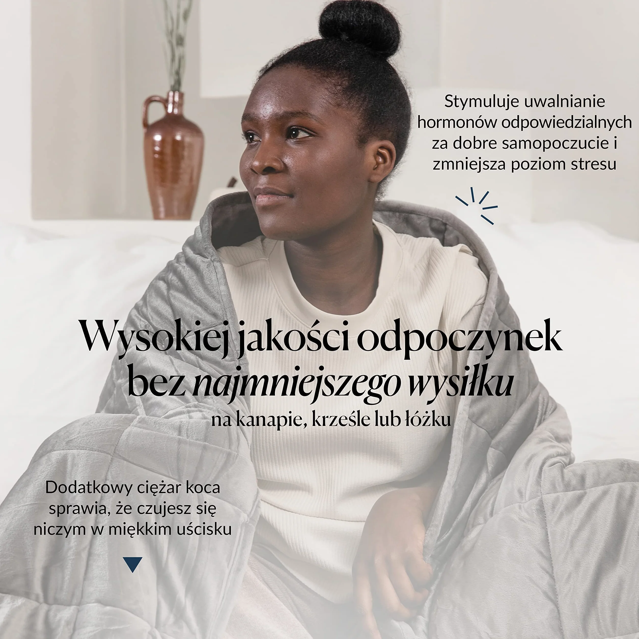 CURA Koc obciążeniowy na sofę 6kg - codzienny głęboki relaks - idealny koce na sofę lub kanapę - koc przytulanka XXL 140x200cm - koce terapeutyczny - sofę - Szarny