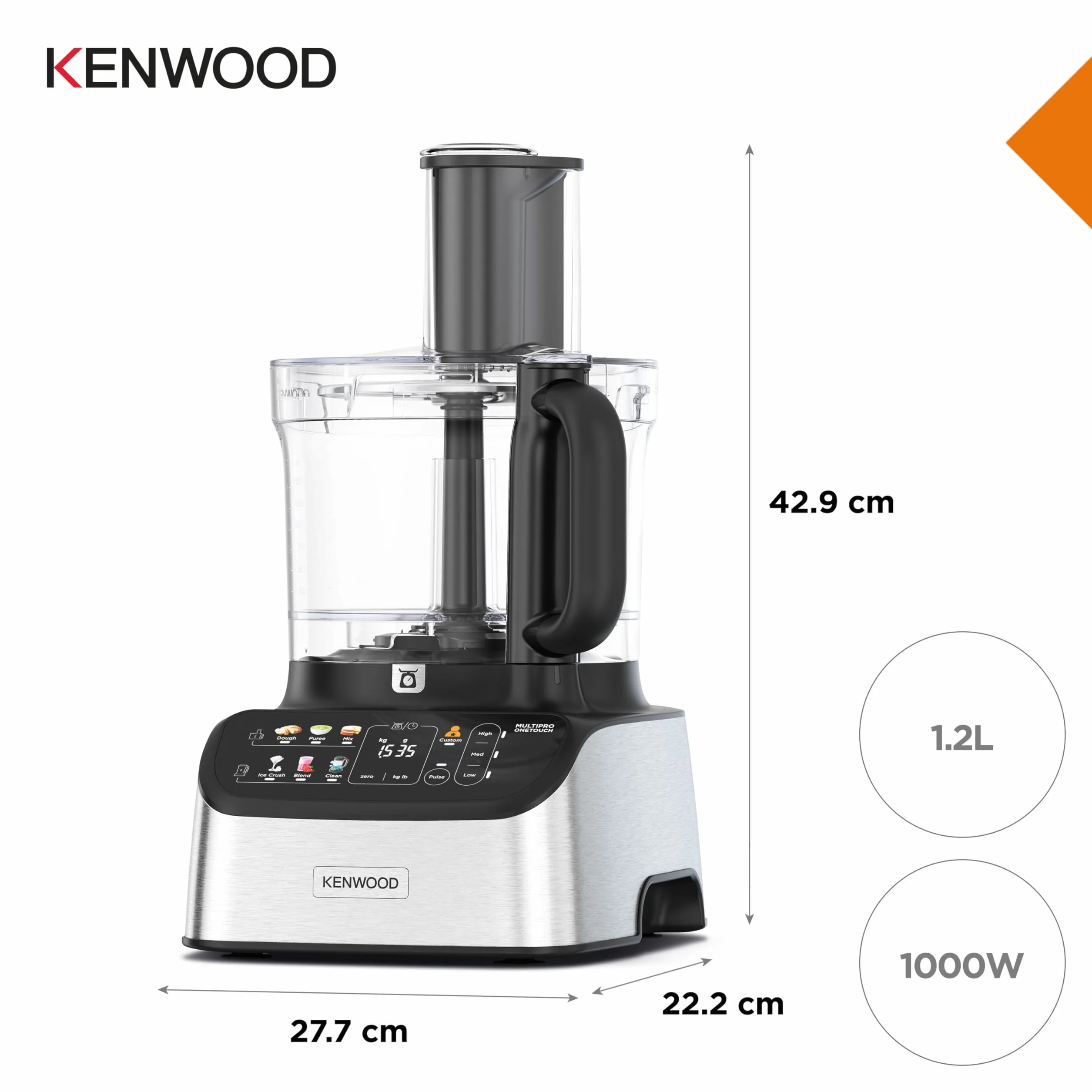 Kenwood MultiPro OneTouch FDM73.850SS wielofunkcyjny robot kuchenny 1000 W 13 akcesoriów srebrny