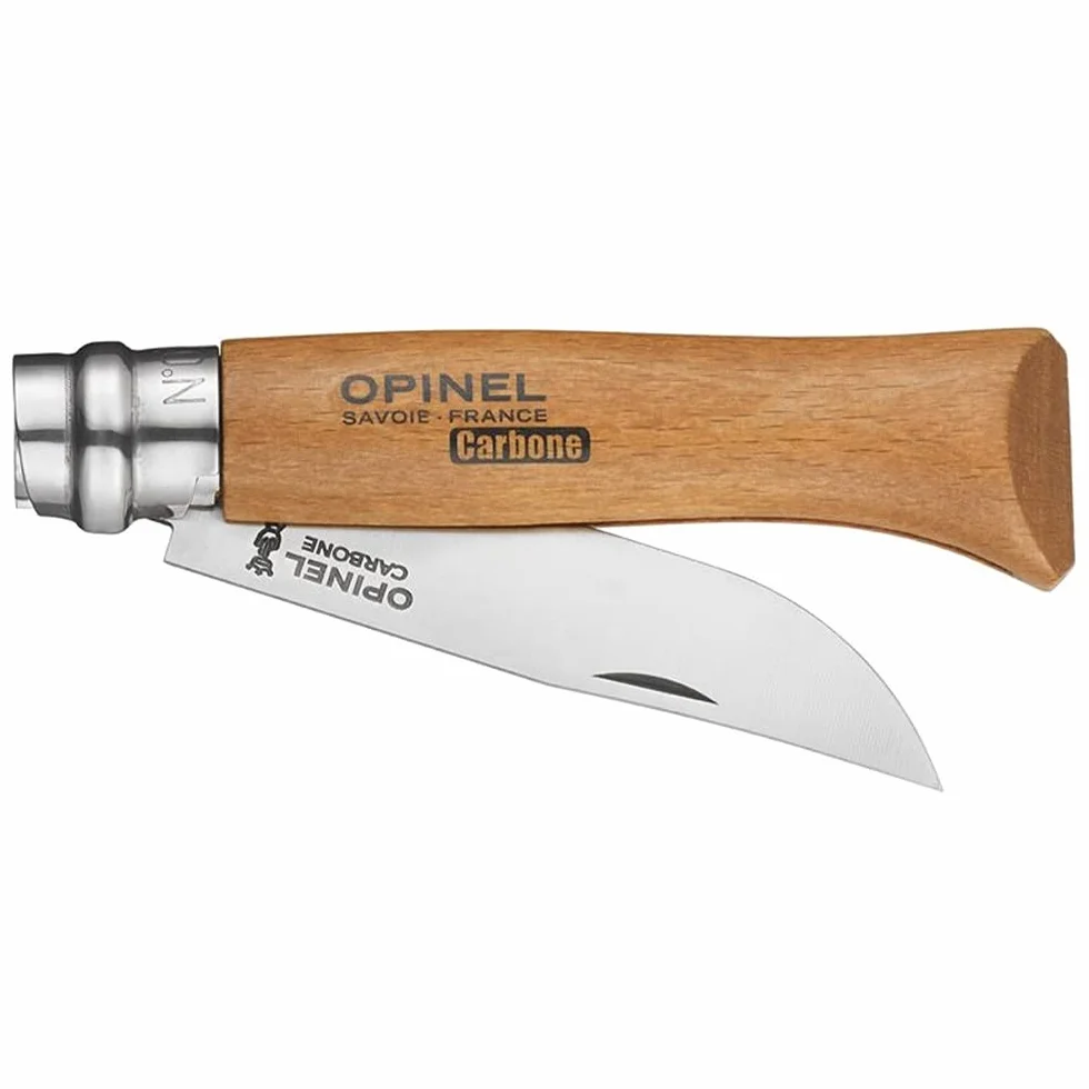 Opinel Nóż Składany Bukowy Uchwyt Stal Węglowa Numer 8