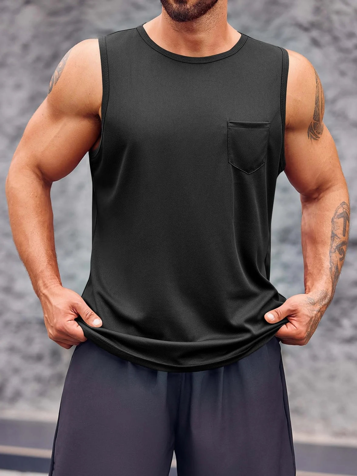 Runcati Tank Top, męski t-shirt bez rękawów, sportowy, do treningu, fitnessu, koszulka podkreślająca mięśnie, modna, do kulturystyki
