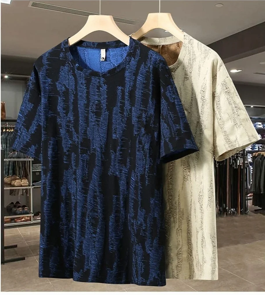 MORISTE Męska koszulka z nadrukiem Plus Size z krótkim rękawem, letnia, casualowa