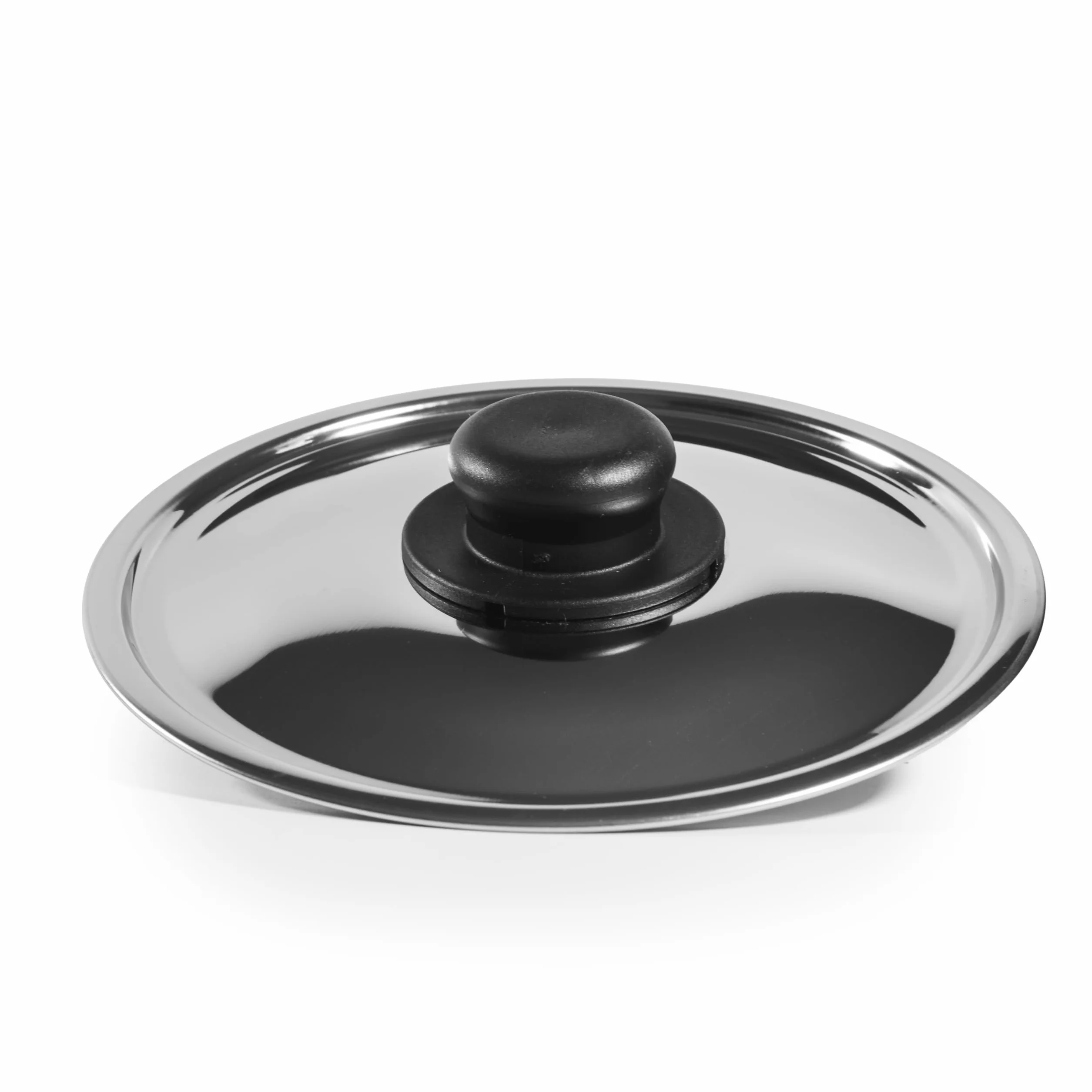 Pokrywa ze stali nierdzewnej 26 cm z plastikowym uchwytem do garnków i patelni