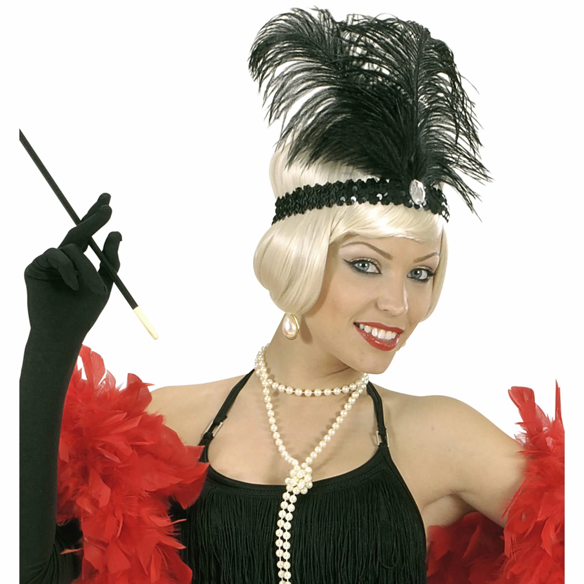 W WIDMANN MILANO Party Fashion - Opaska na głowę 20s, cekiny, Charleston, klapa, karnawał