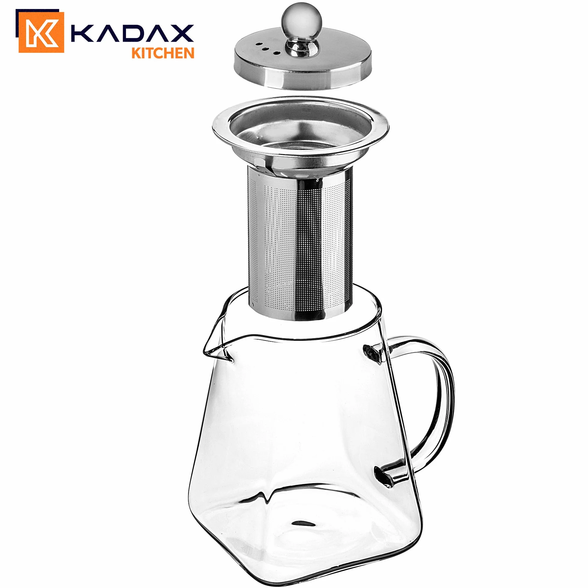 KADAX Dzbanek do herbaty ze szkła borokrzemowego 650 ml z wyjmowanym sitkiem