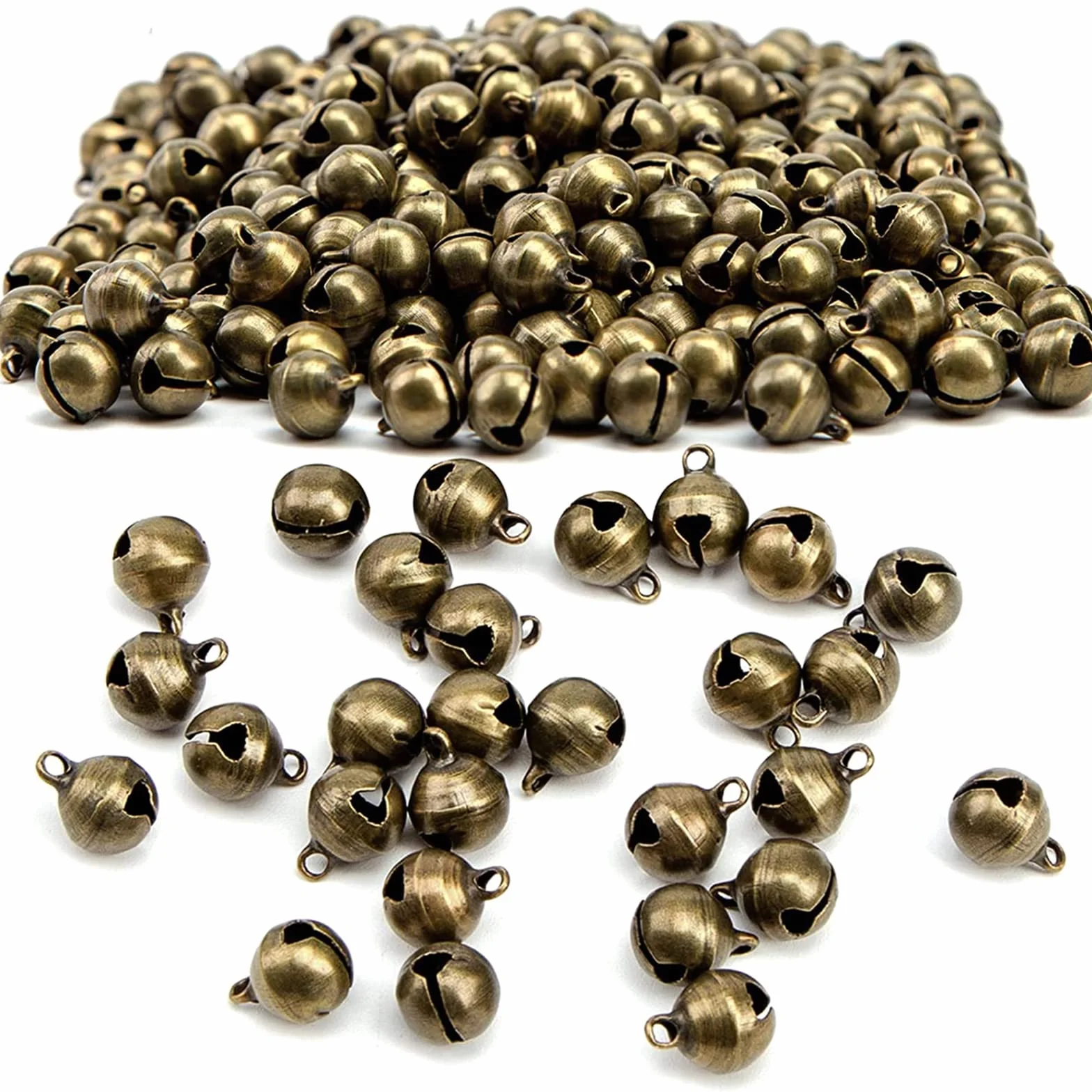 200 szt. 6 mm dzwoneczki, brązowe dzwonki, rękodzieło, Boże Narodzenie, miedziane, metalowe dzwonki, małe dzwonki na Boże Narodzenie, imprezę, do samodzielnego wykonania biżuterii, 200 szt