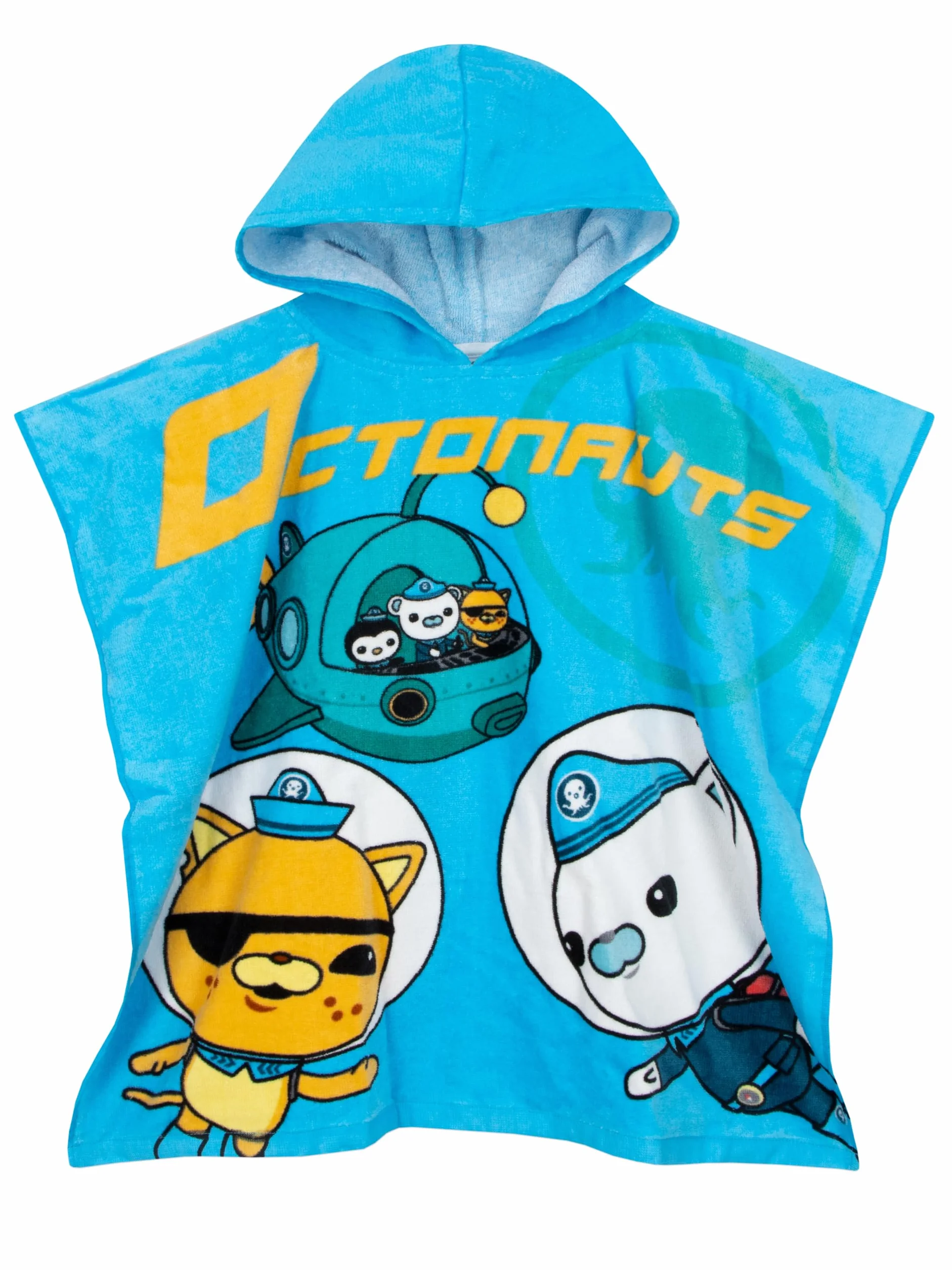Octonauts Ręcznik z Kapturem Dziecięce Ponczo-Ręcznik Bawełniany Plażowy dla Chłopców Niebieski