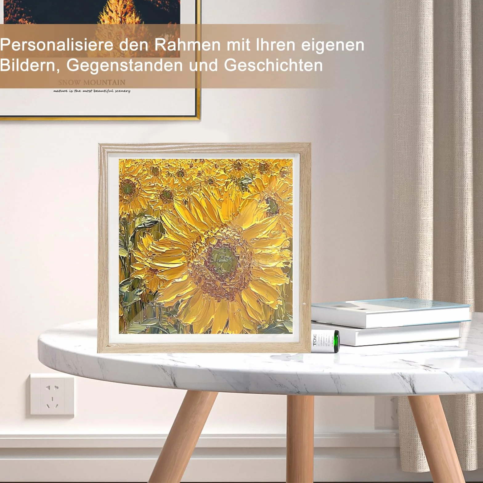 Drewniana ramka 3D 22 x 22 cm głęboka 3 cm do napełniania na ścianę