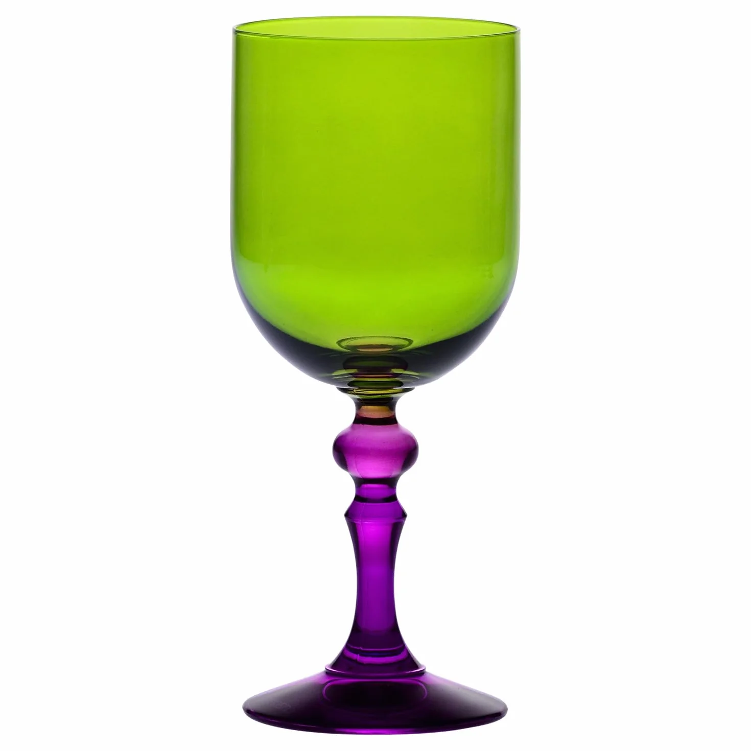 KROSNO – Kolorowe Kieliszki do Wina Czerwonego i Białego, Mocktails Wody – 2 x 300 ml – Kolekcja Bubble – Fioletowo-Zielone – Kryształ Bezołowiowy – Ręcznie malowane
