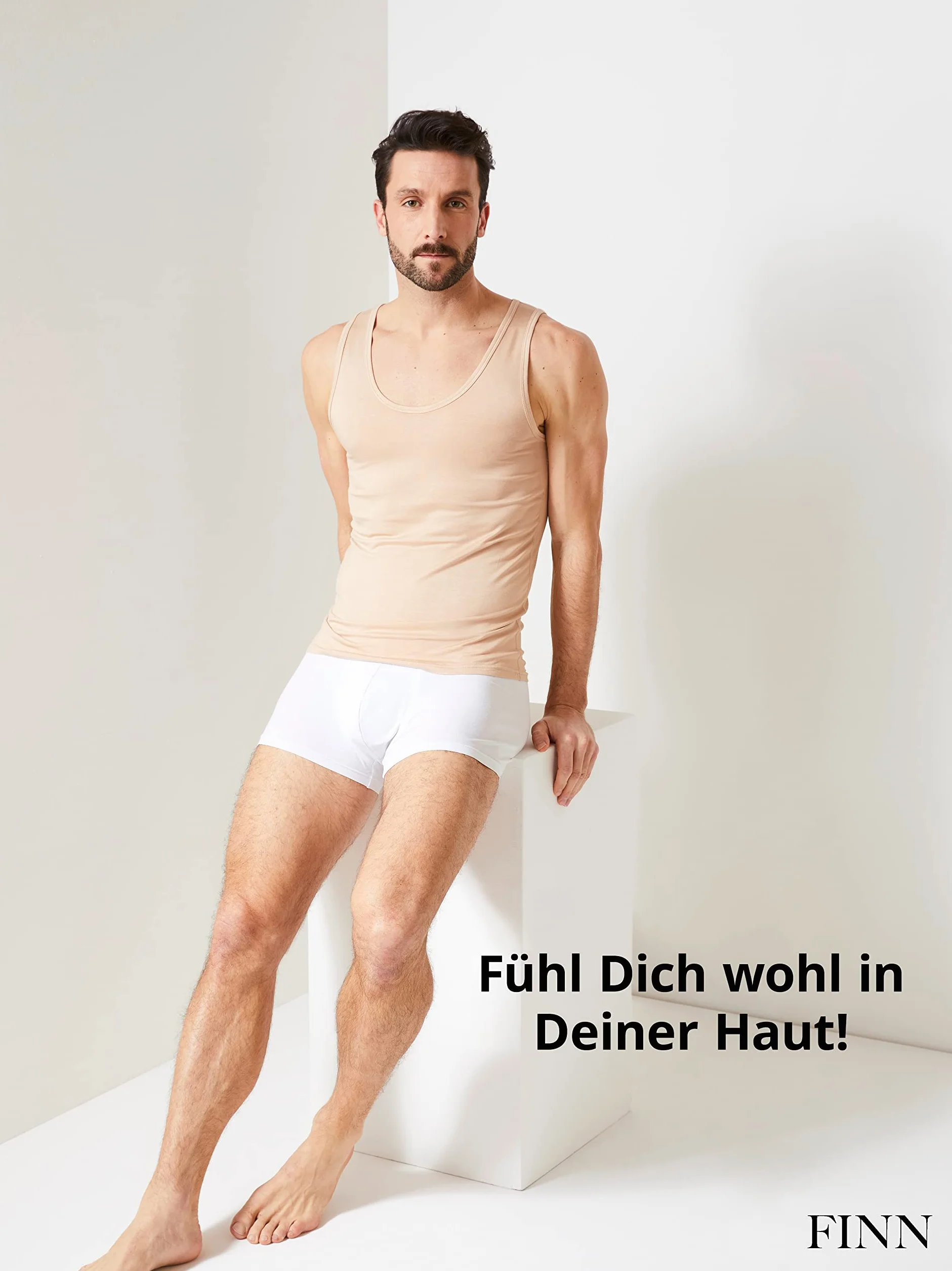 FINN Męska koszulka kompresyjna modelująca figurę z efektem wyszczuplającym brzuch - bez rękawów Shapewear Tank Top z bawełny - Body Shaper podkoszulek dla płaskiego brzucha