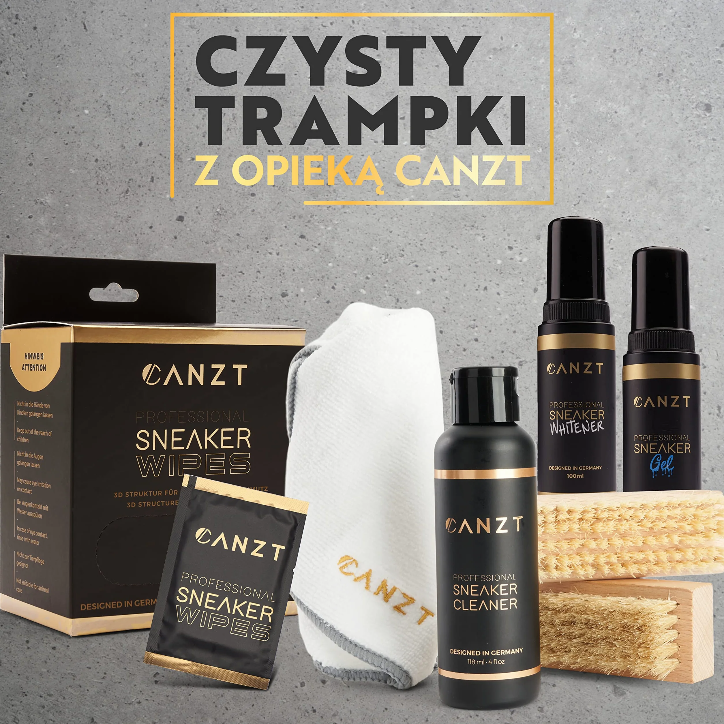 Canzt Sneaker Wipes – Chusteczki do czyszczenia butów i sneakersów – 30 szt. do skóry, zamszu, nubuku, tkanin – idealne do białych butów