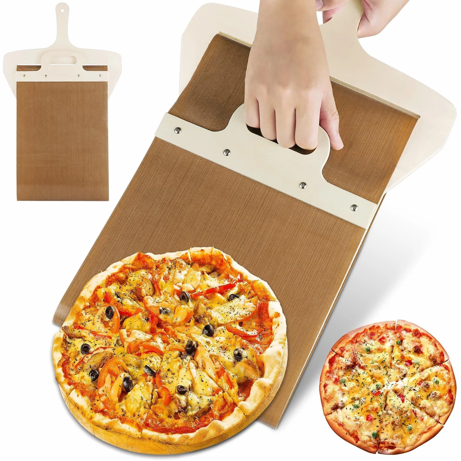 Łopata przesuwna do pizzy z uchwytem, narzędzie kuchenne