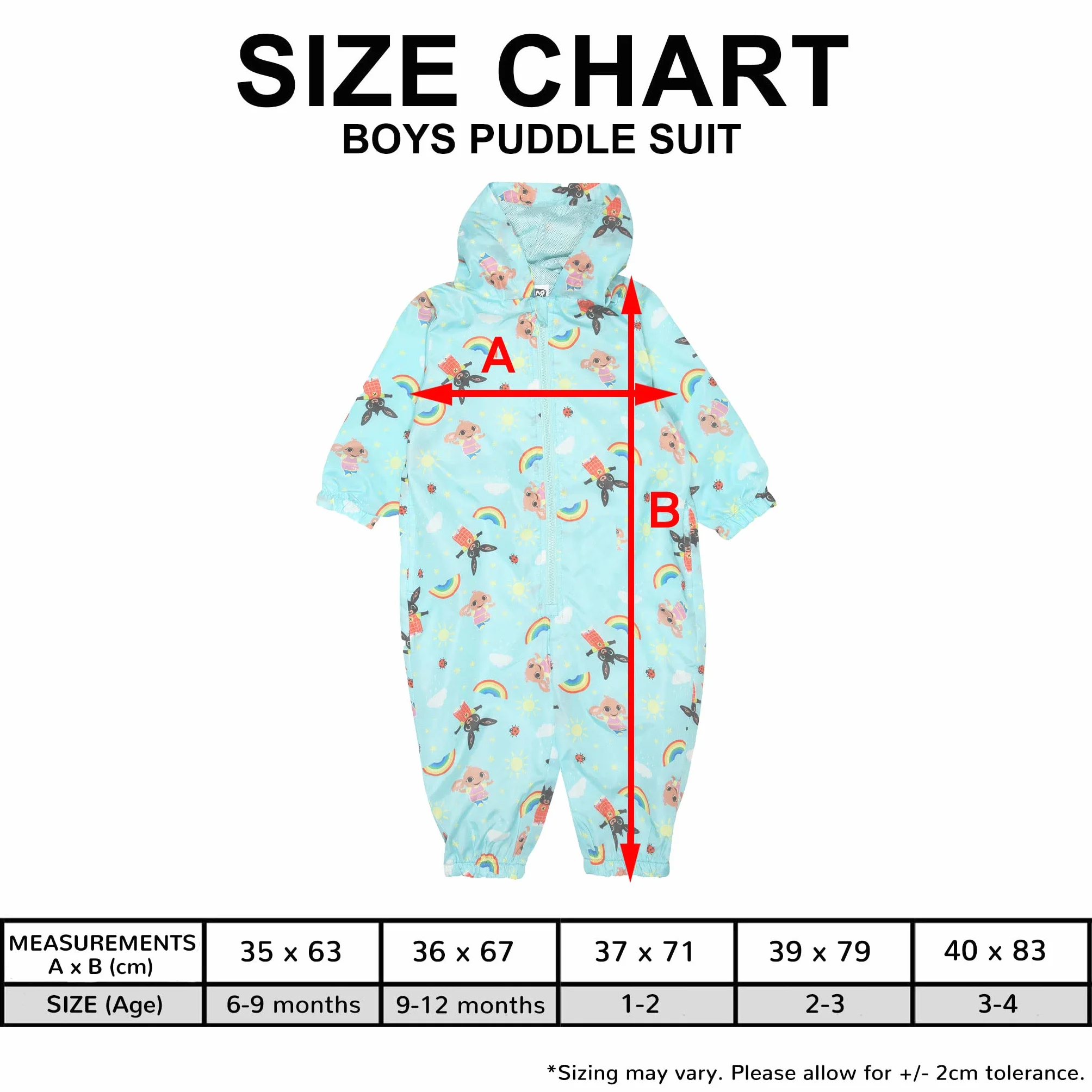 Popgear modne t-shirty Chłopcy Bing Characters Aop Boys Puddle Suit Blue