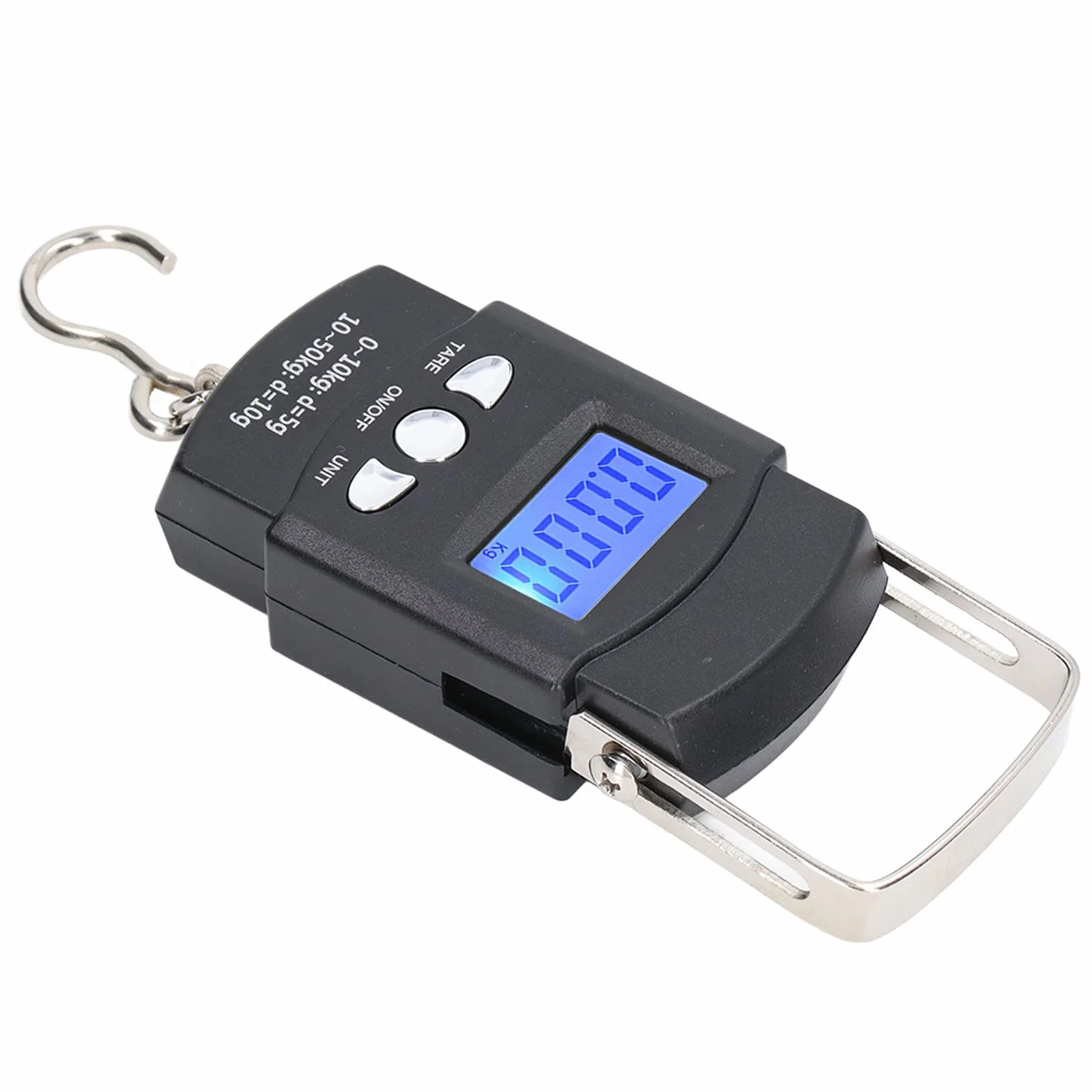 Elektroniczna Waga Hakowa 50kg z LCD, kg/Oz/Lb, Wielofunkcyjna do Bagażu i Zakupów, z 1m Ukrytą Taśmą Mierniczą