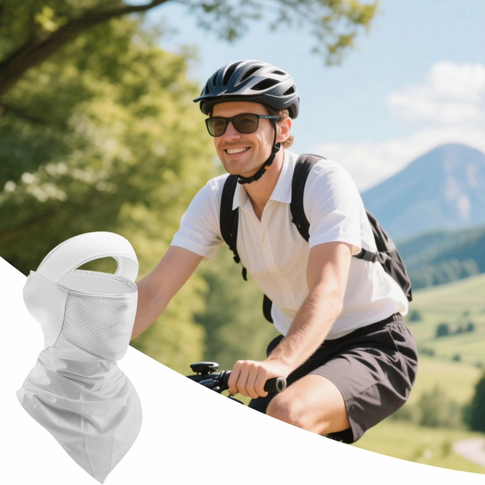 Maska na twarz UV - osłona twarzy ochrona przed słońcem, chłodząca osłona ochronna UPF 50 bandana dla kobiet mężczyzn sport lato plaża jazda na rowerze kemping piesze wycieczki motocykl