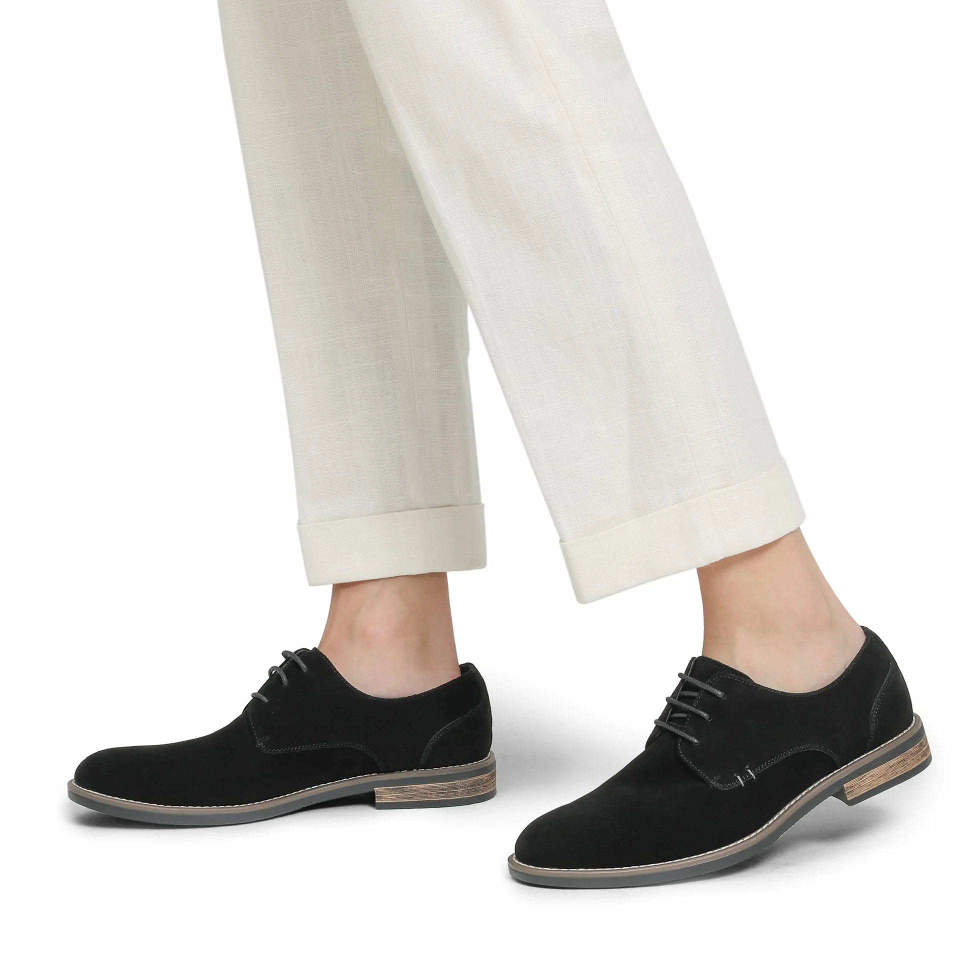 Bruno Marc Męskie buty garniturowe, zamszowe, sznurowane, klasyczne buty biznesowe, Derby, formalne, biznesowe, na co dzień, czarny, 47 EU
