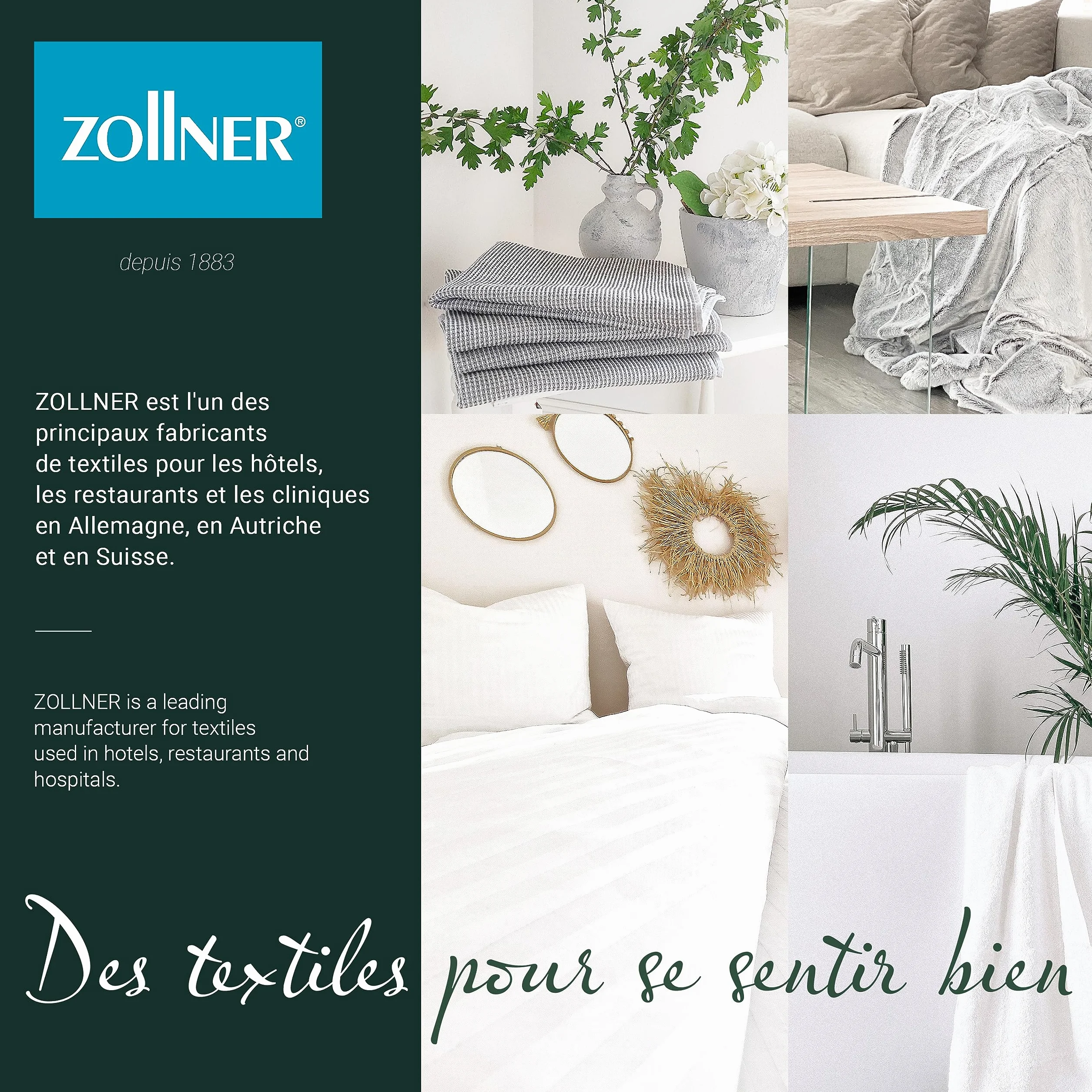 ZOLLNER Szlafrok Typu Kimono 100% Bawełniany Unisex, Biały, 019