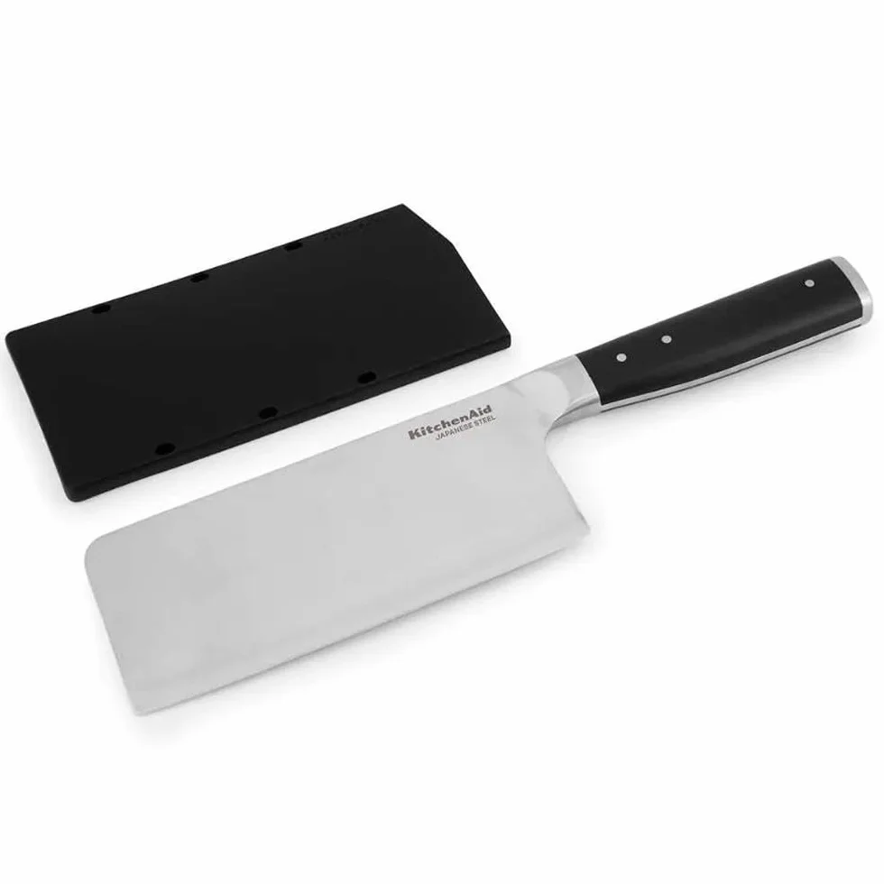 KitchenAid Nóż kuchenny tasak do mięsa i warzyw stal japońska 15 cm czarny