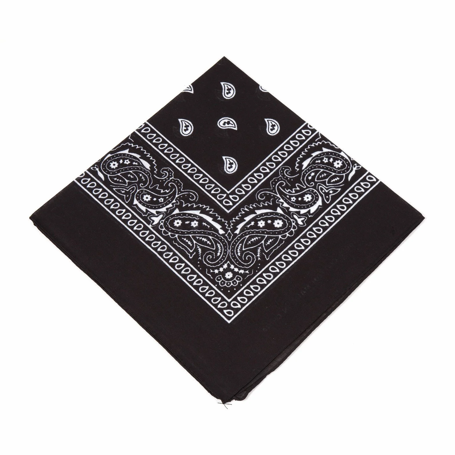 Boolavard 100% bawełna, bandany z oryginalnym wzorem Paisley | kolor do wyboru nakrycia głowy / szal do włosów, wiązanie na nadgarstku, opaska na głowę, czarny, 55 x 55cm