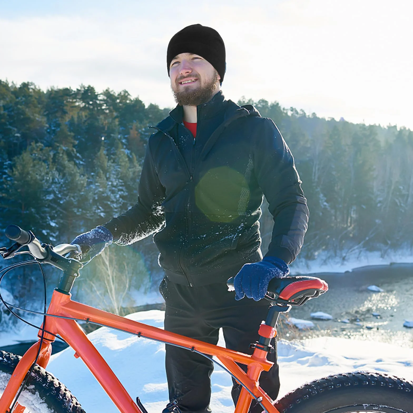 WLLHYF 1 sztuki zimowa ciepła czapka z czaszką wiatroszczelna czapka do zegarka gruba miękka polarowa czapka beanie dla mężczyzn kobiet sport na zewnątrz czarna, Czarny, rozmiar uniwersalny