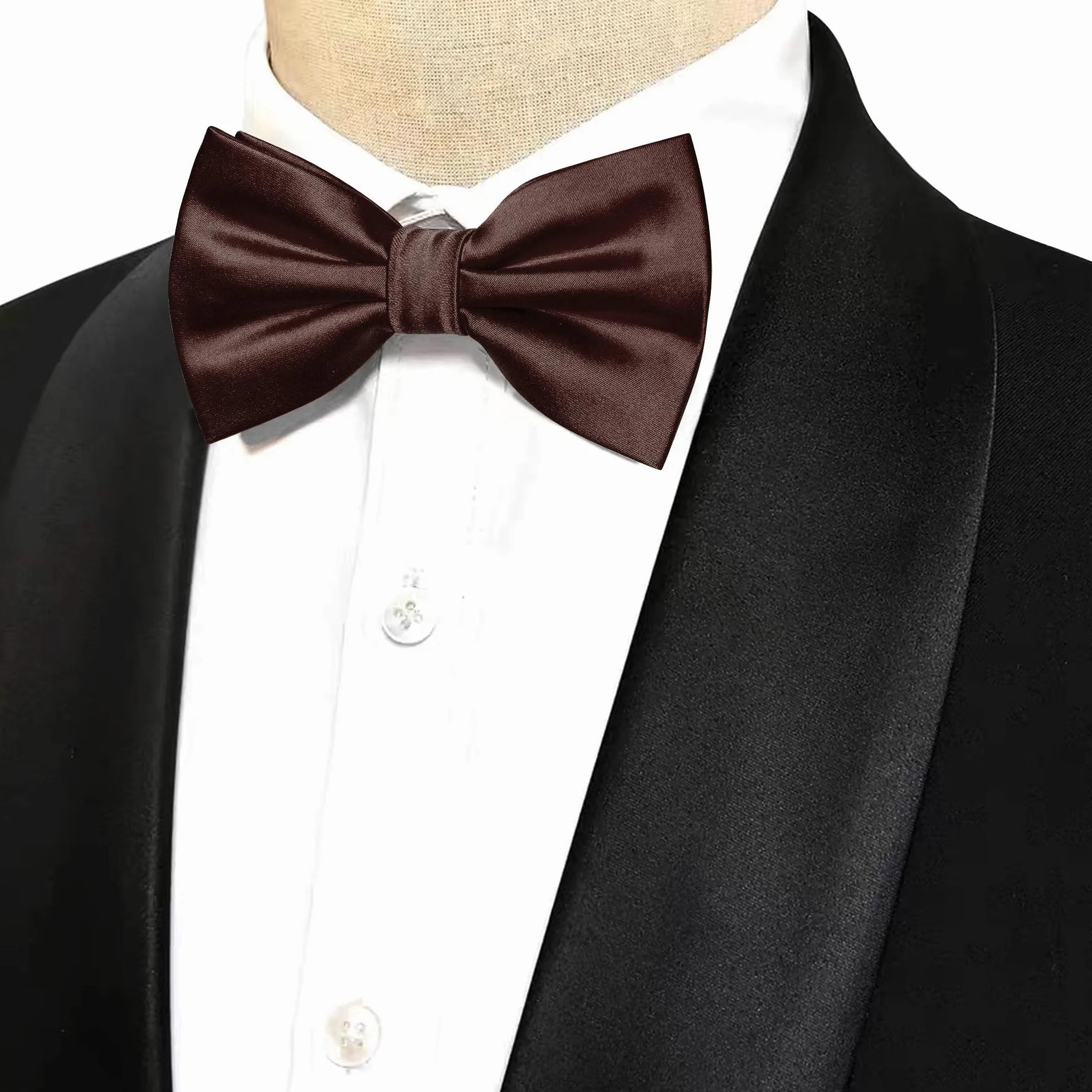 JEMYGINS Jednokolorowa, dwuwarstwowa muszka męska, wstępnie wiązana, regulowana, o wyglądzie satyny, elegancka, na wesele, imprezę, smoking, do biznesu, wielokolorowa